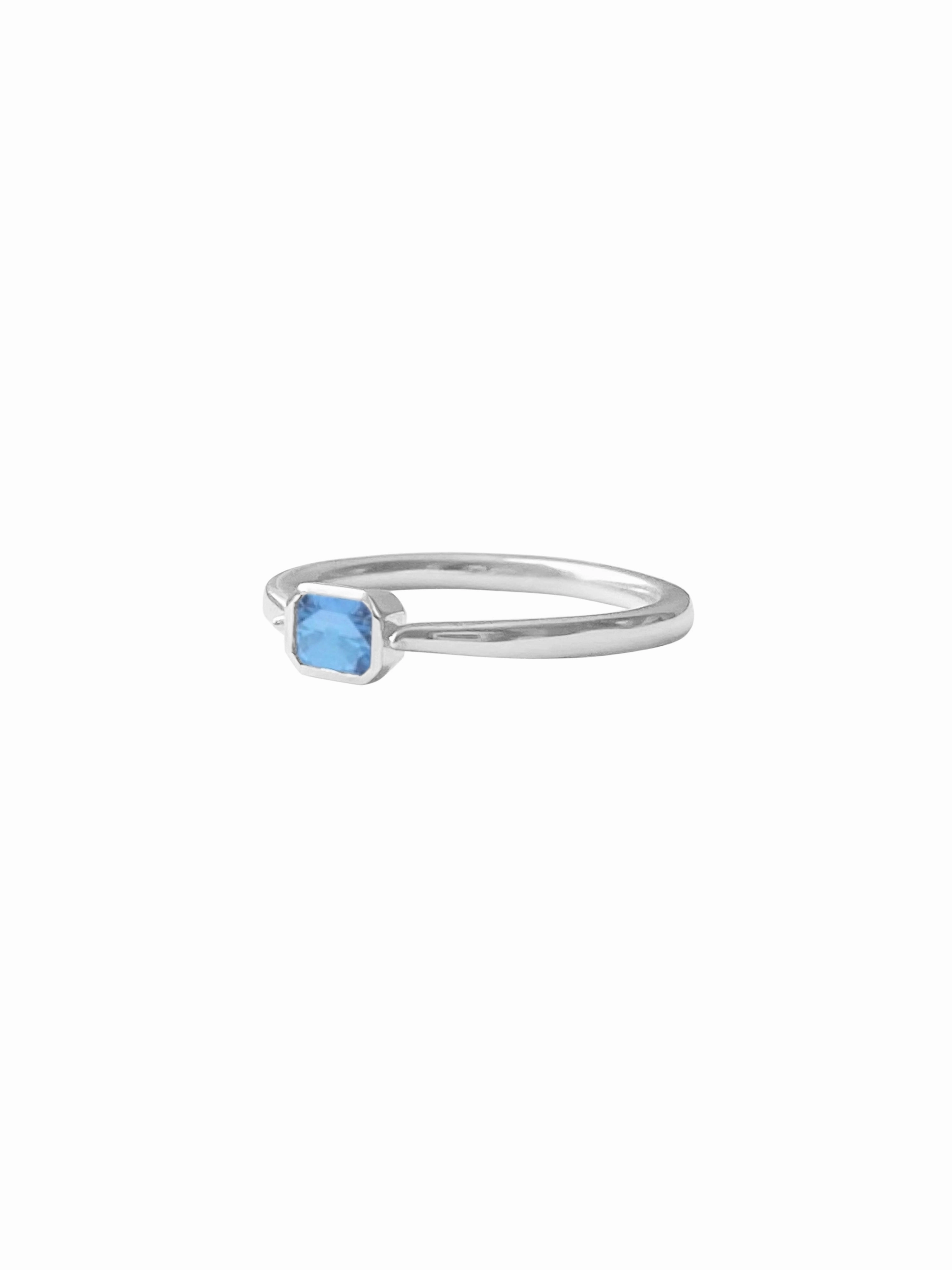 14k Gold Emerald Cut, Birthstone Ring