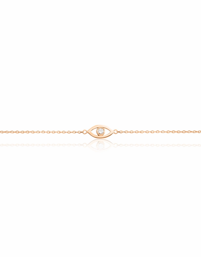 14k Gold Evil Eye Diamond Bracelet