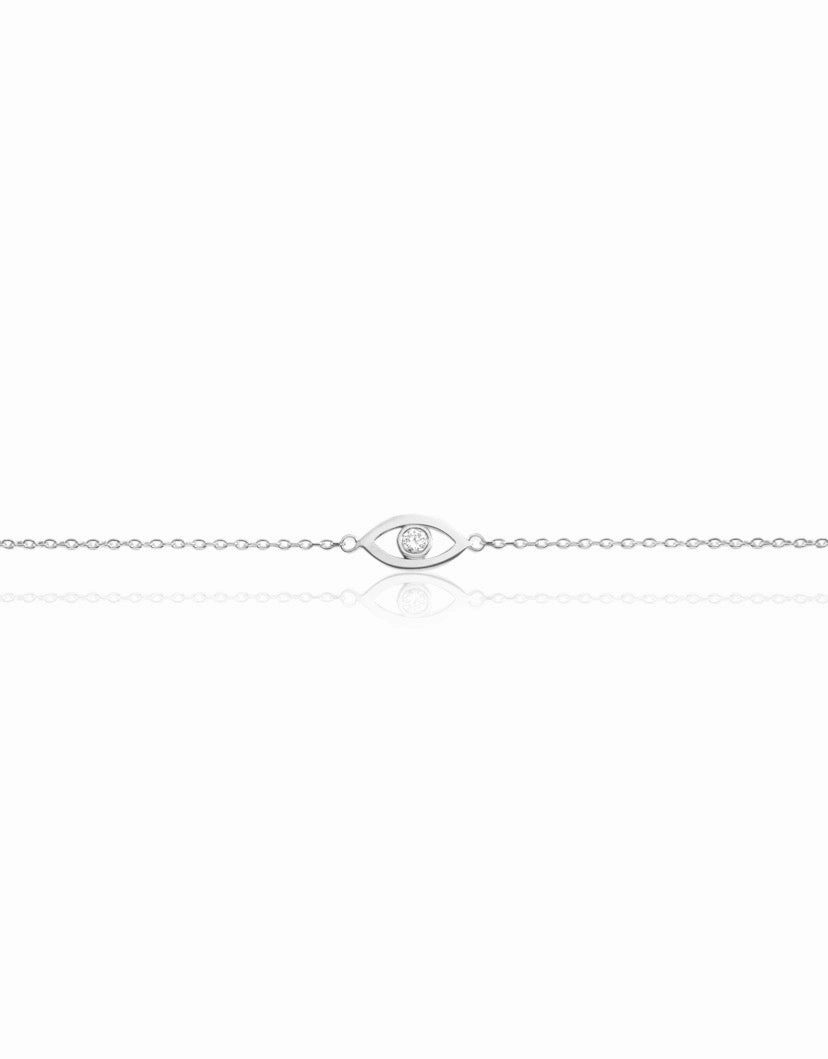 14k Gold Evil Eye Diamond Bracelet