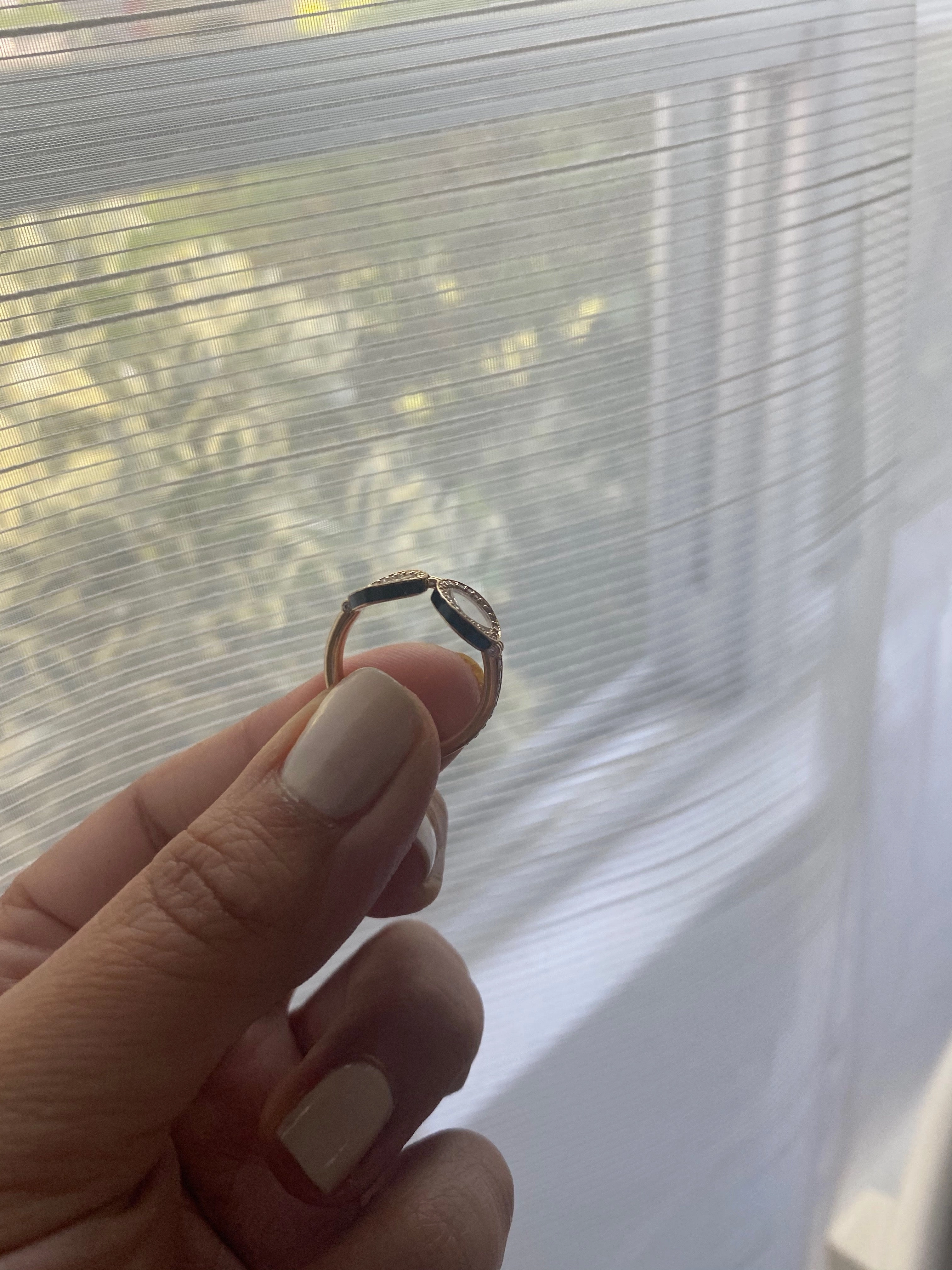14K Gold Eye Glasses Ring