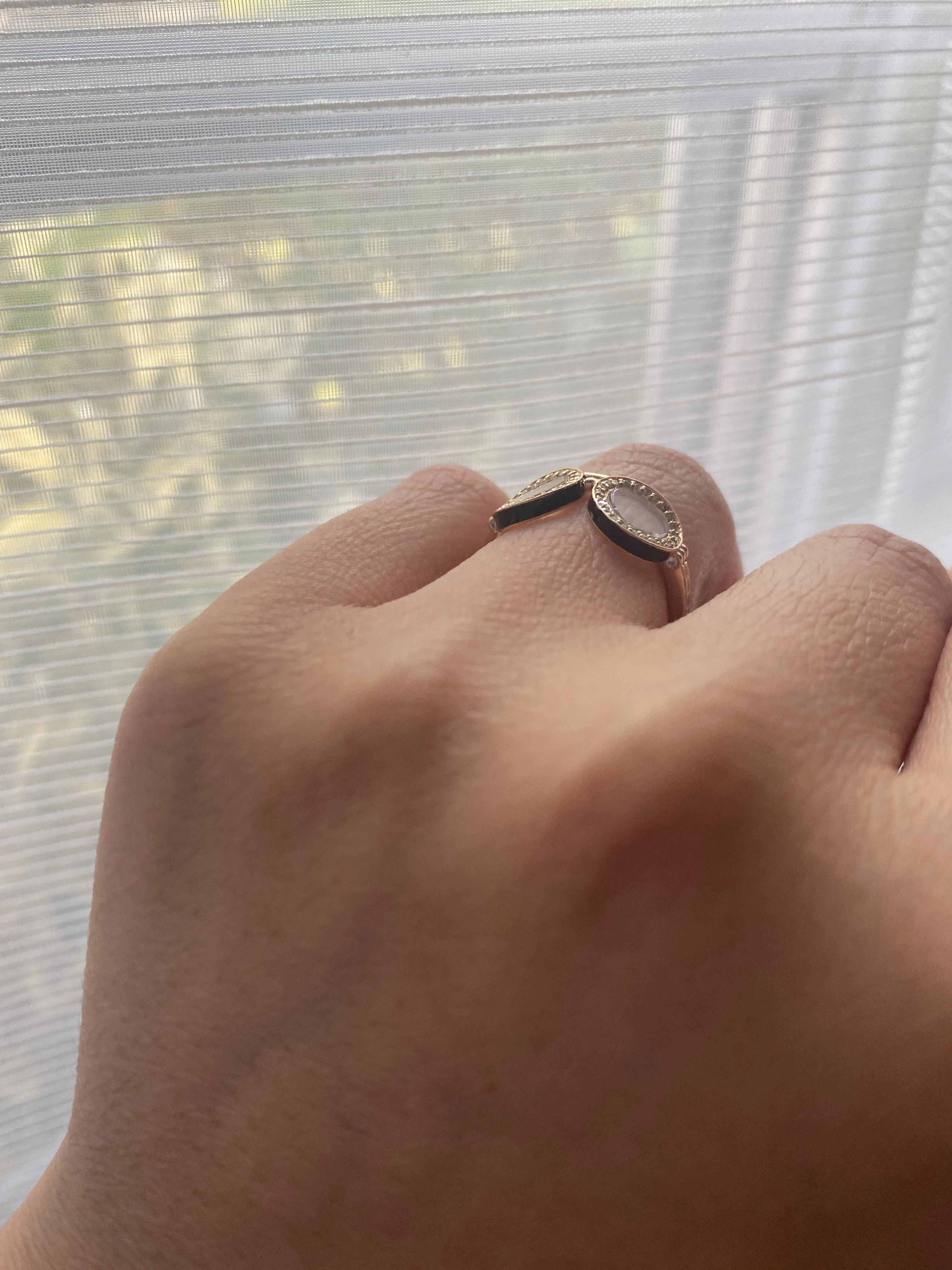 14K Gold Eye Glasses Ring