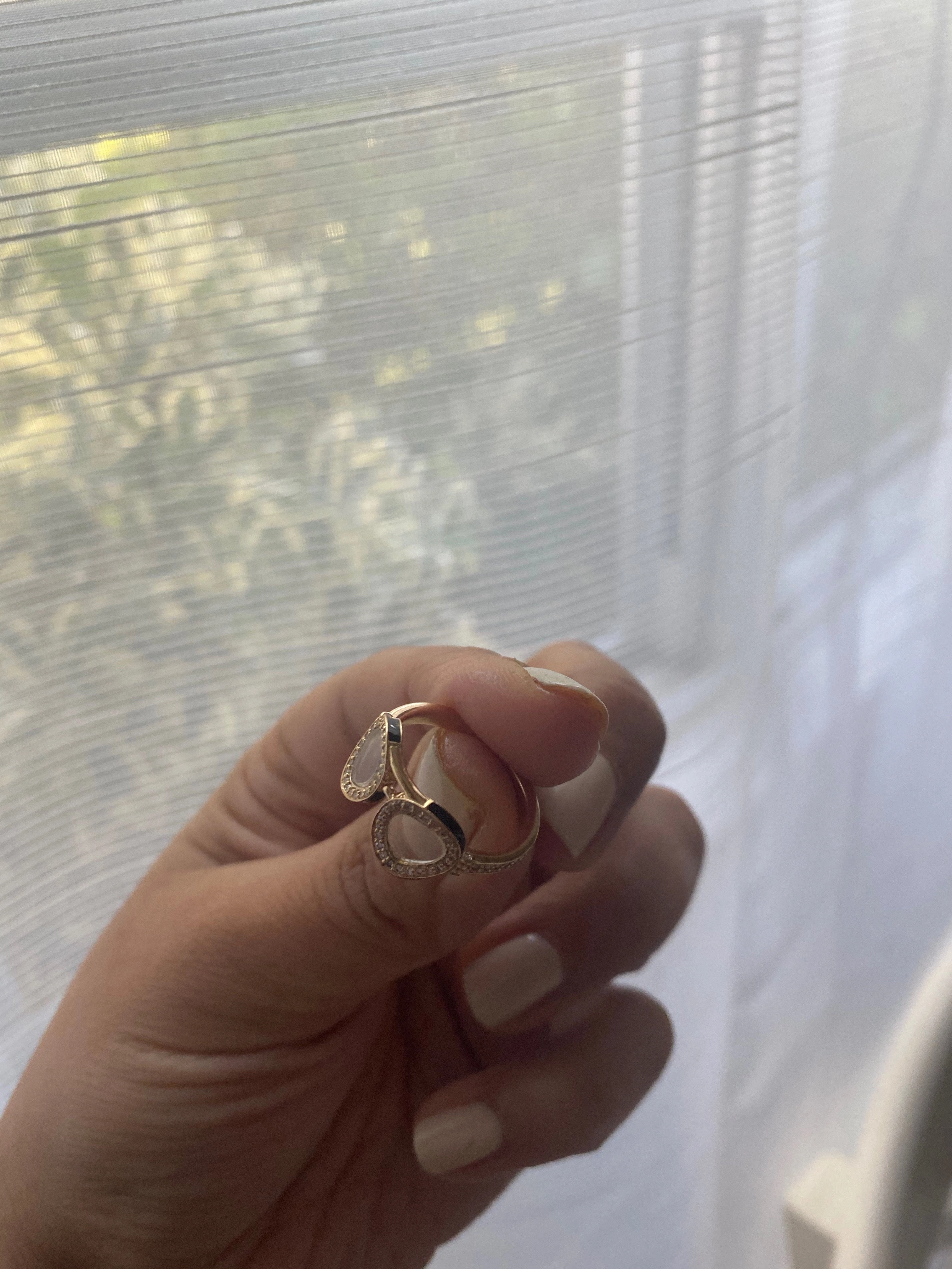14K Gold Eye Glasses Ring
