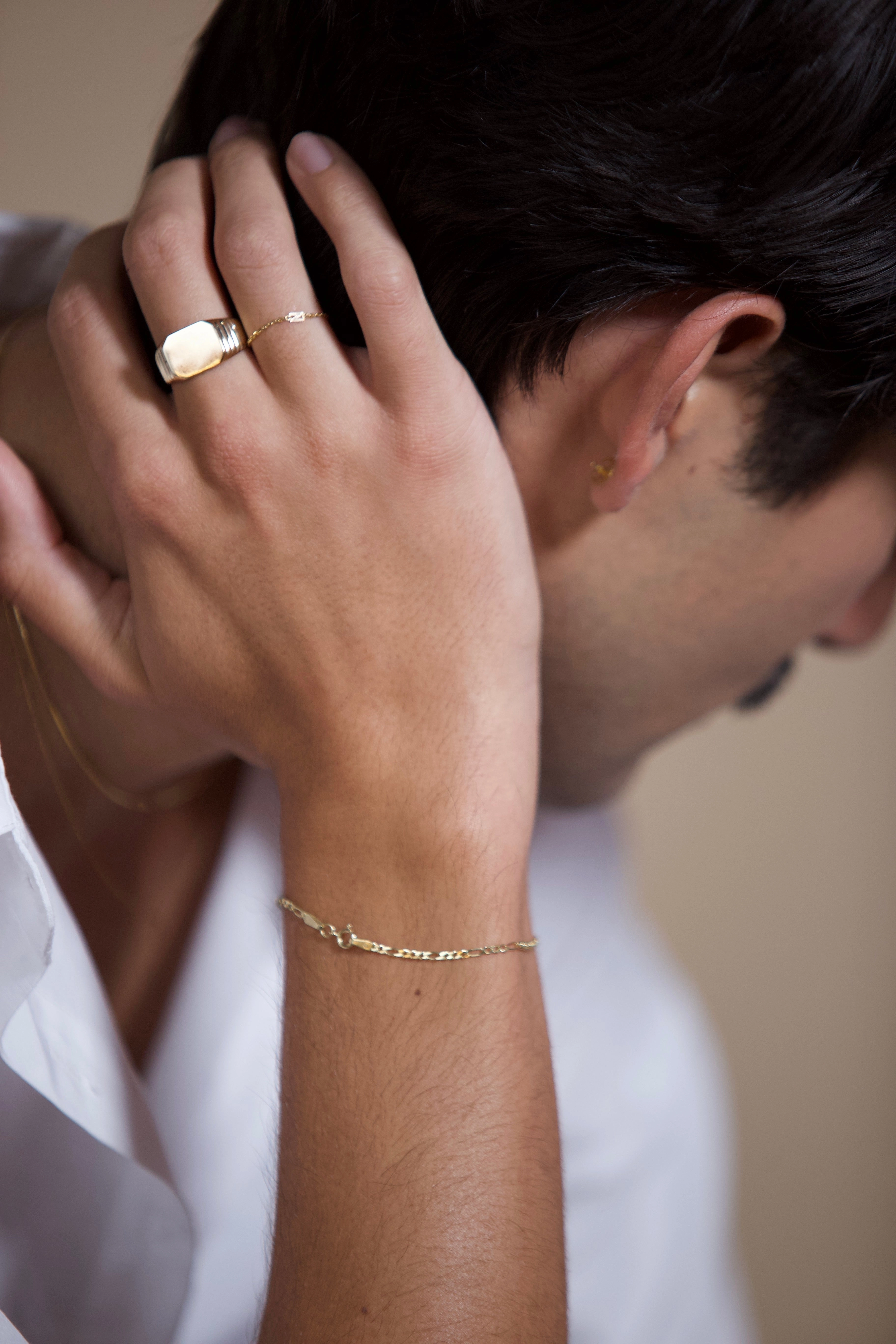 14K Gold Figaro Chain Bracelet