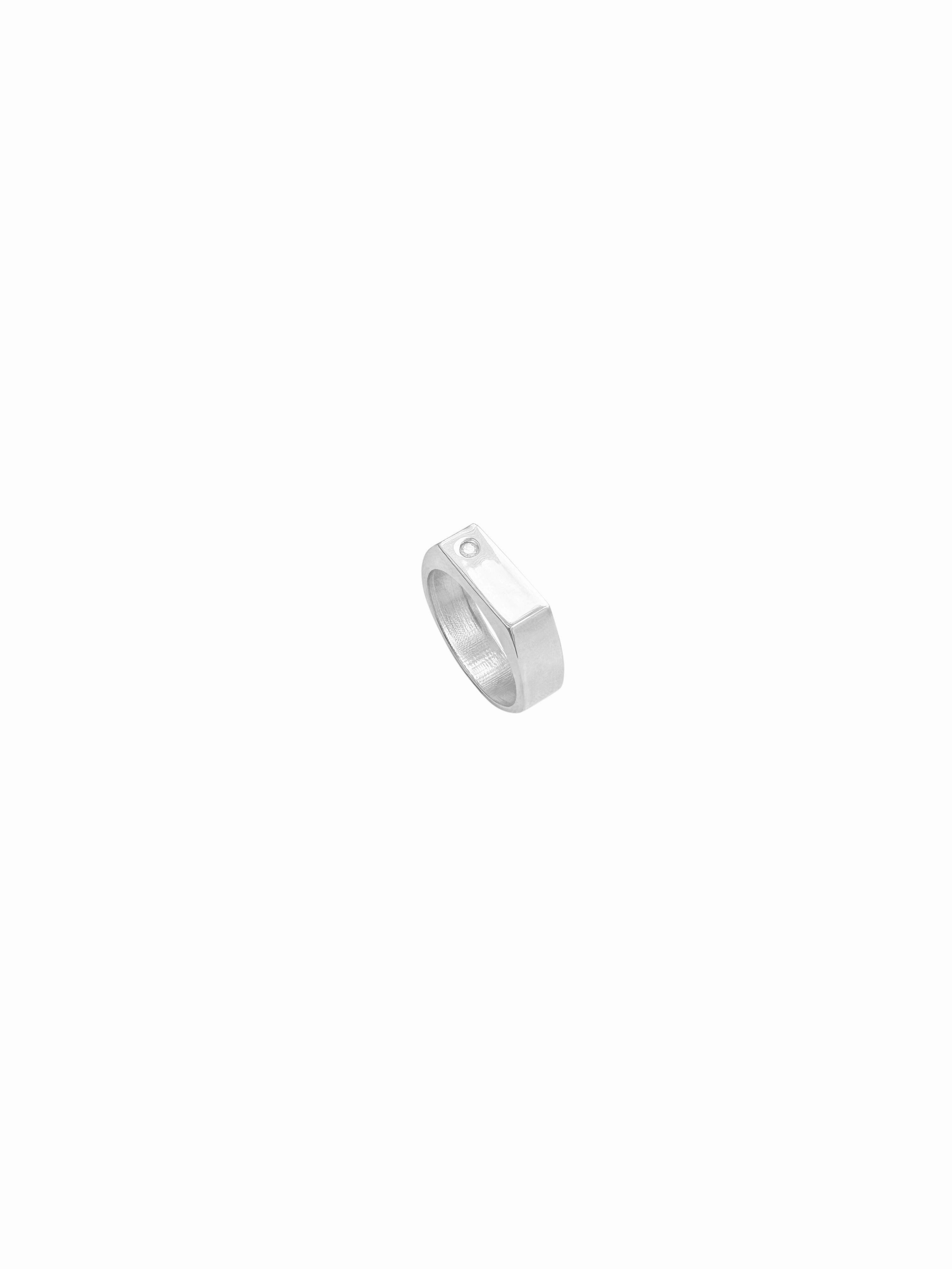 14k Gold Flat Top Diamond Band