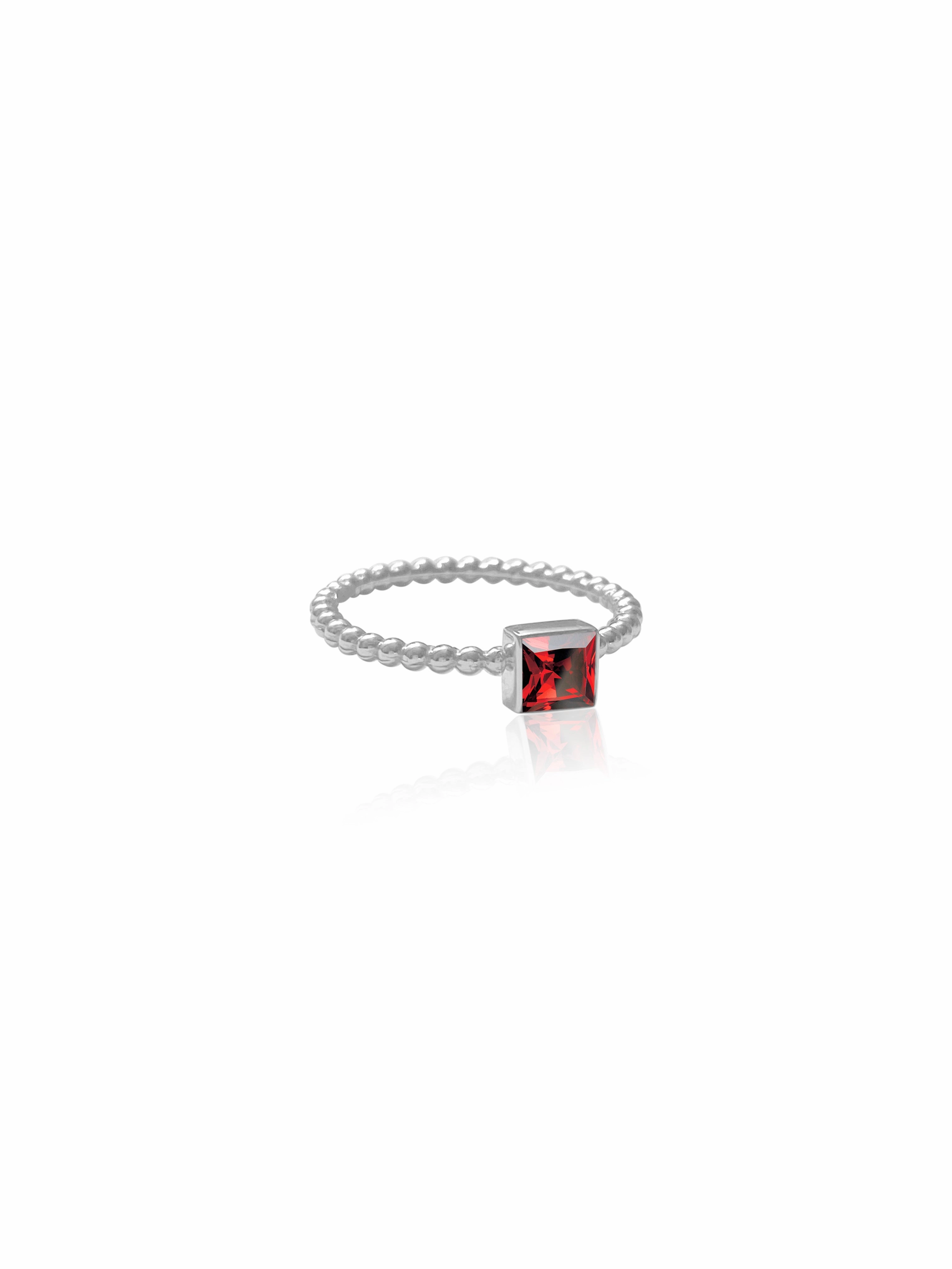 14k Gold Garnet/Peridot Square Bezel Ring