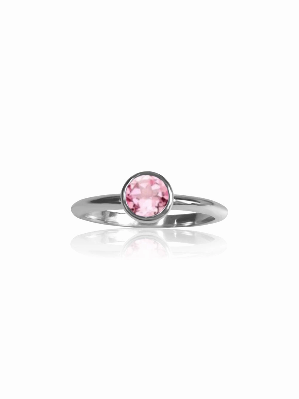 14k Gold Gem/Diamond Bezel Engagement Ring