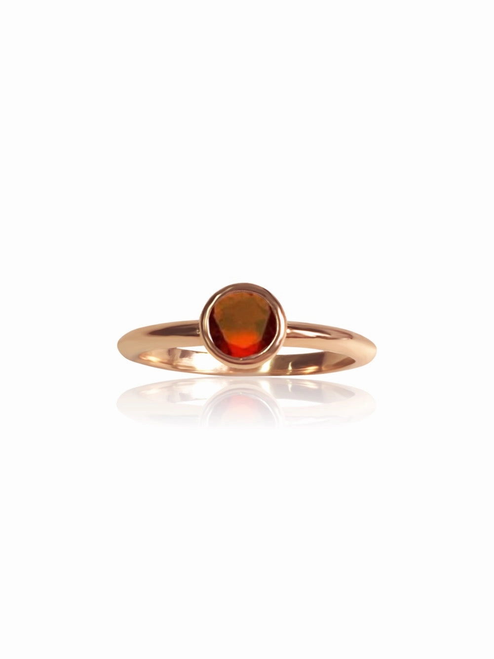 14k Gold Gem/Diamond Bezel Engagement Ring