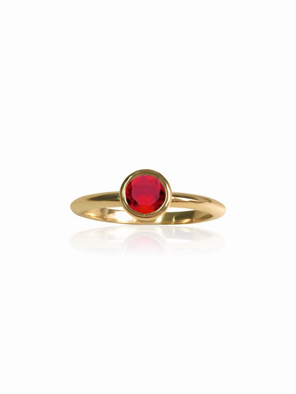 14k Gold Gem/Diamond Bezel Engagement Ring