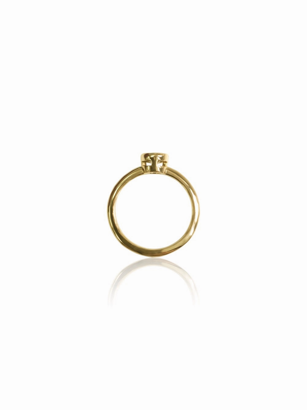 14k Gold Gem/Diamond Bezel Engagement Ring