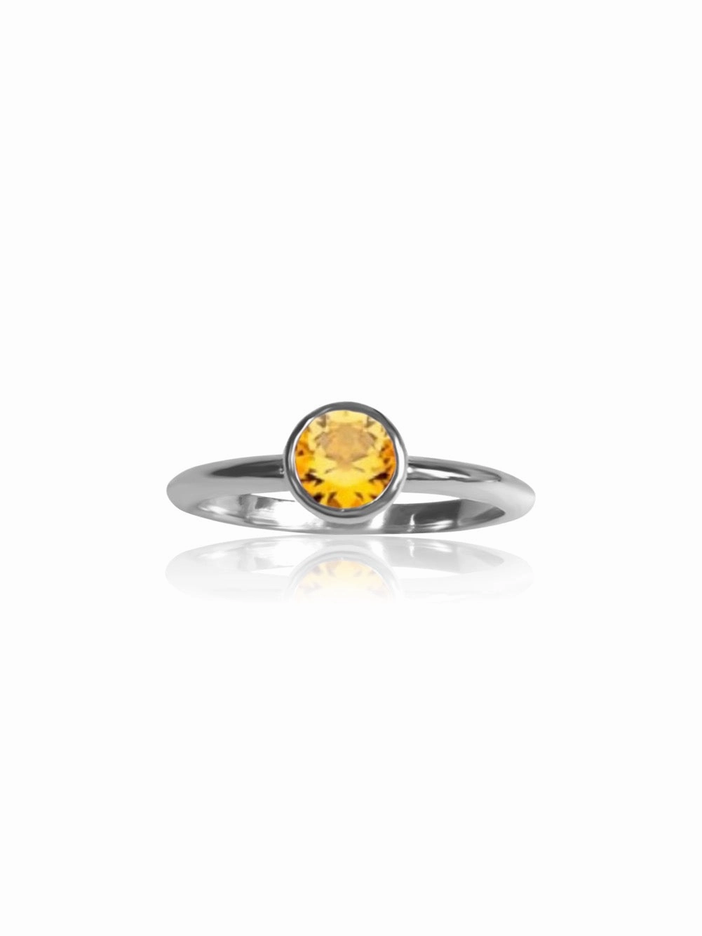 14k Gold Gem/Diamond Bezel Engagement Ring