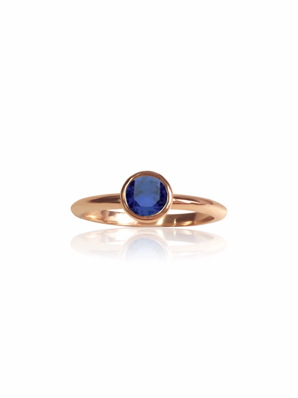 14k Gold Gem/Diamond Bezel Engagement Ring