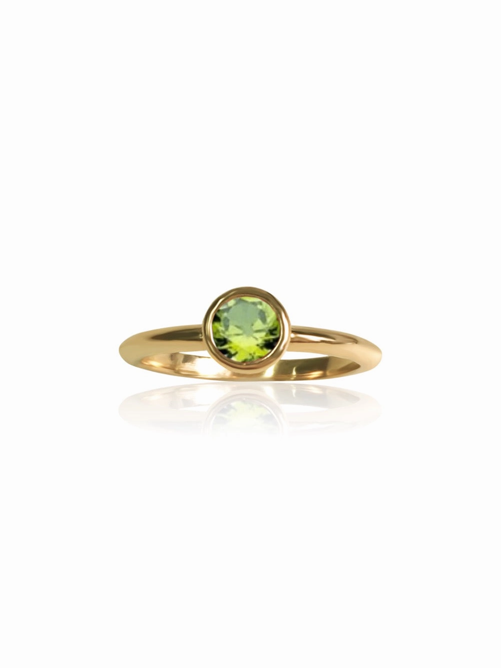 14k Gold Gem/Diamond Bezel Engagement Ring