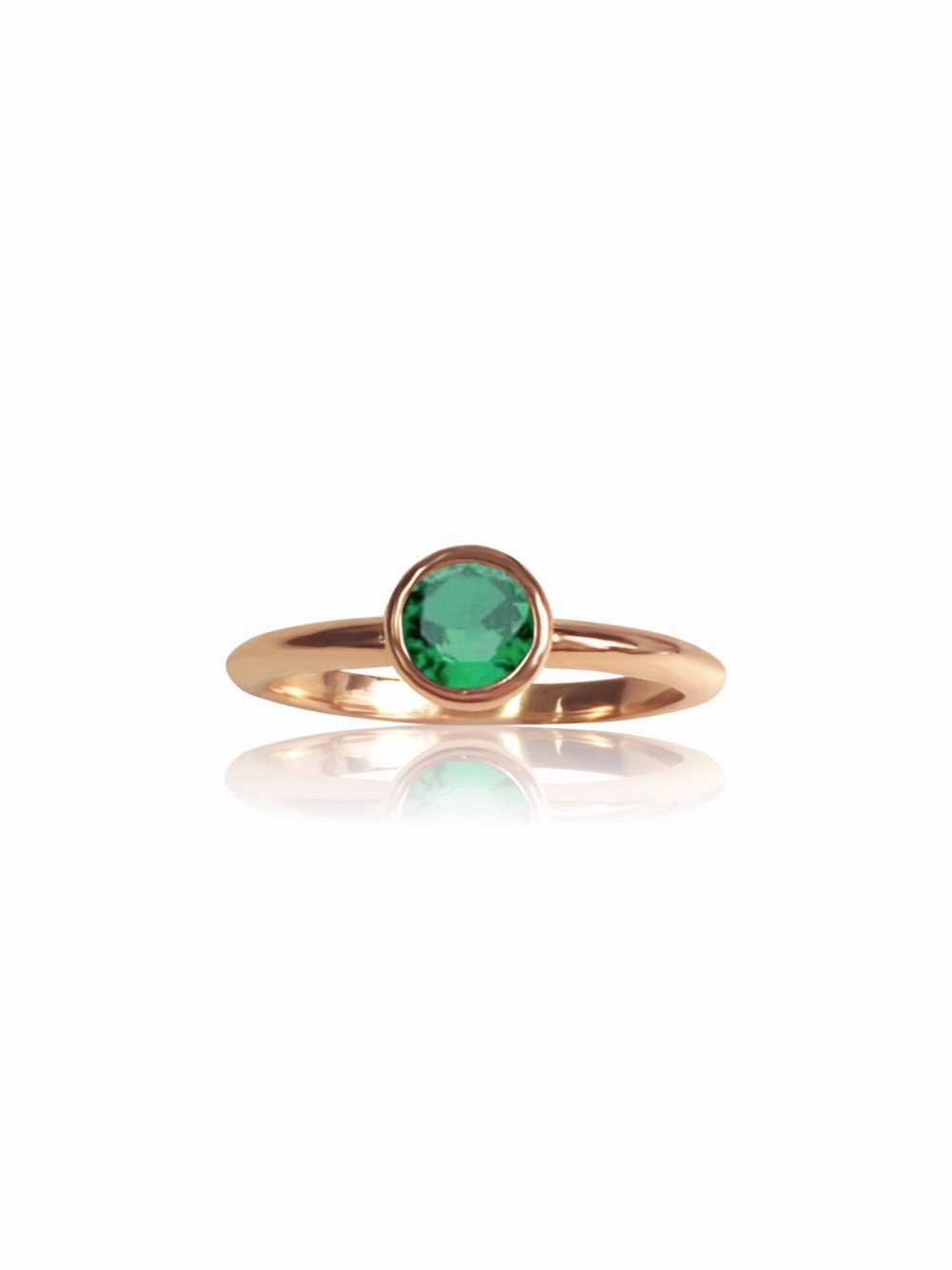 14k Gold Gem/Diamond Bezel Engagement Ring