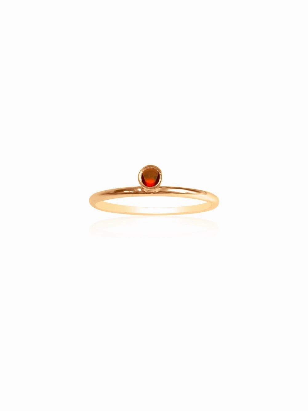 14k Gold Gemstone Bezel Ring