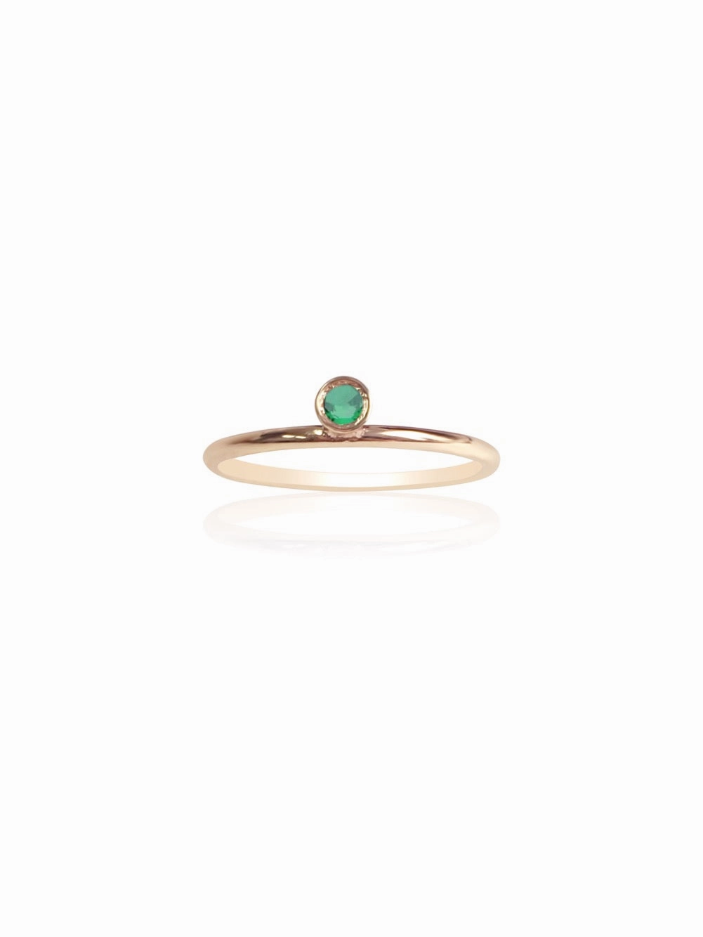 14k Gold Gemstone Bezel Ring
