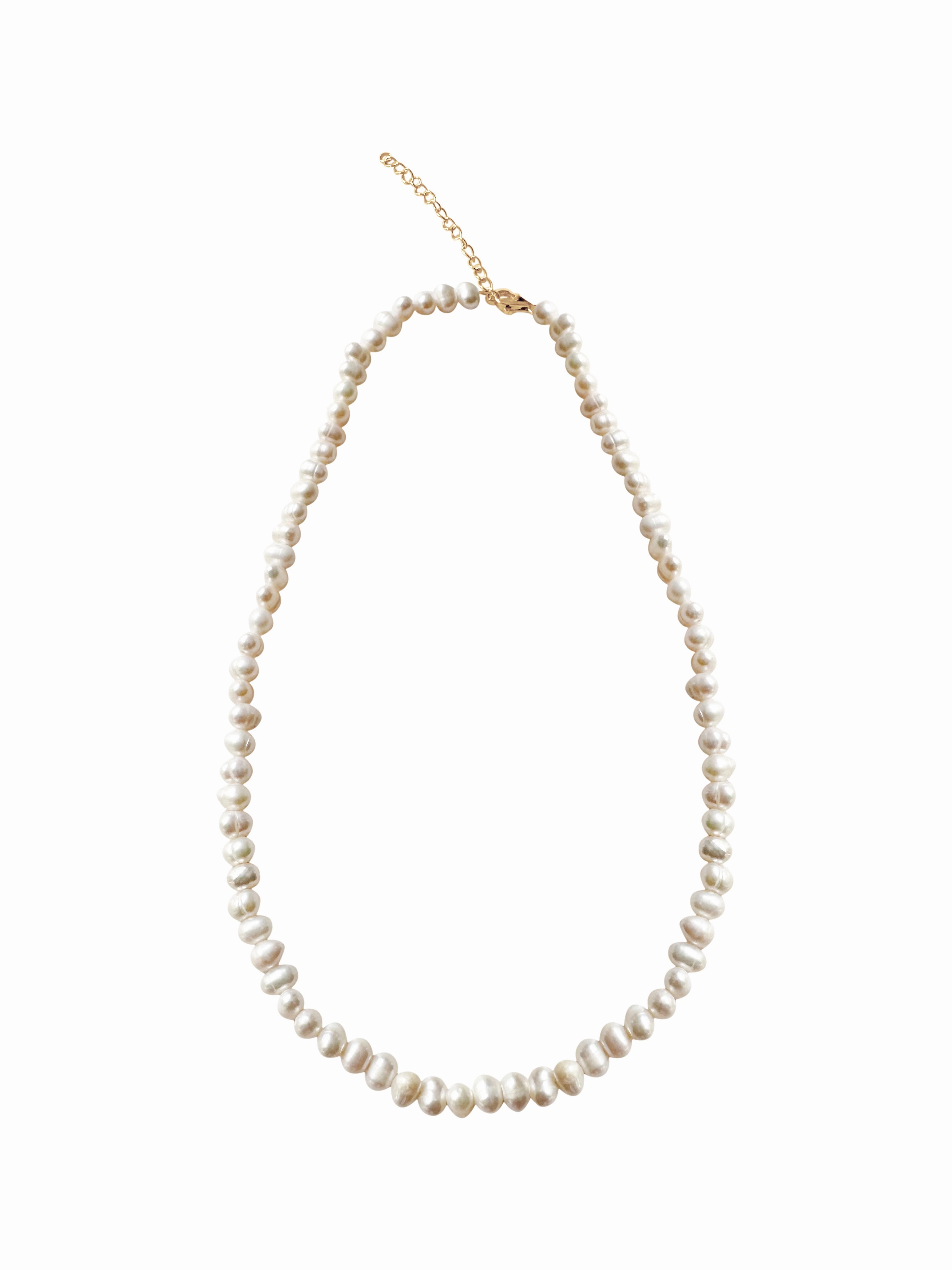 14K Gold Genuine Pearl Necklace