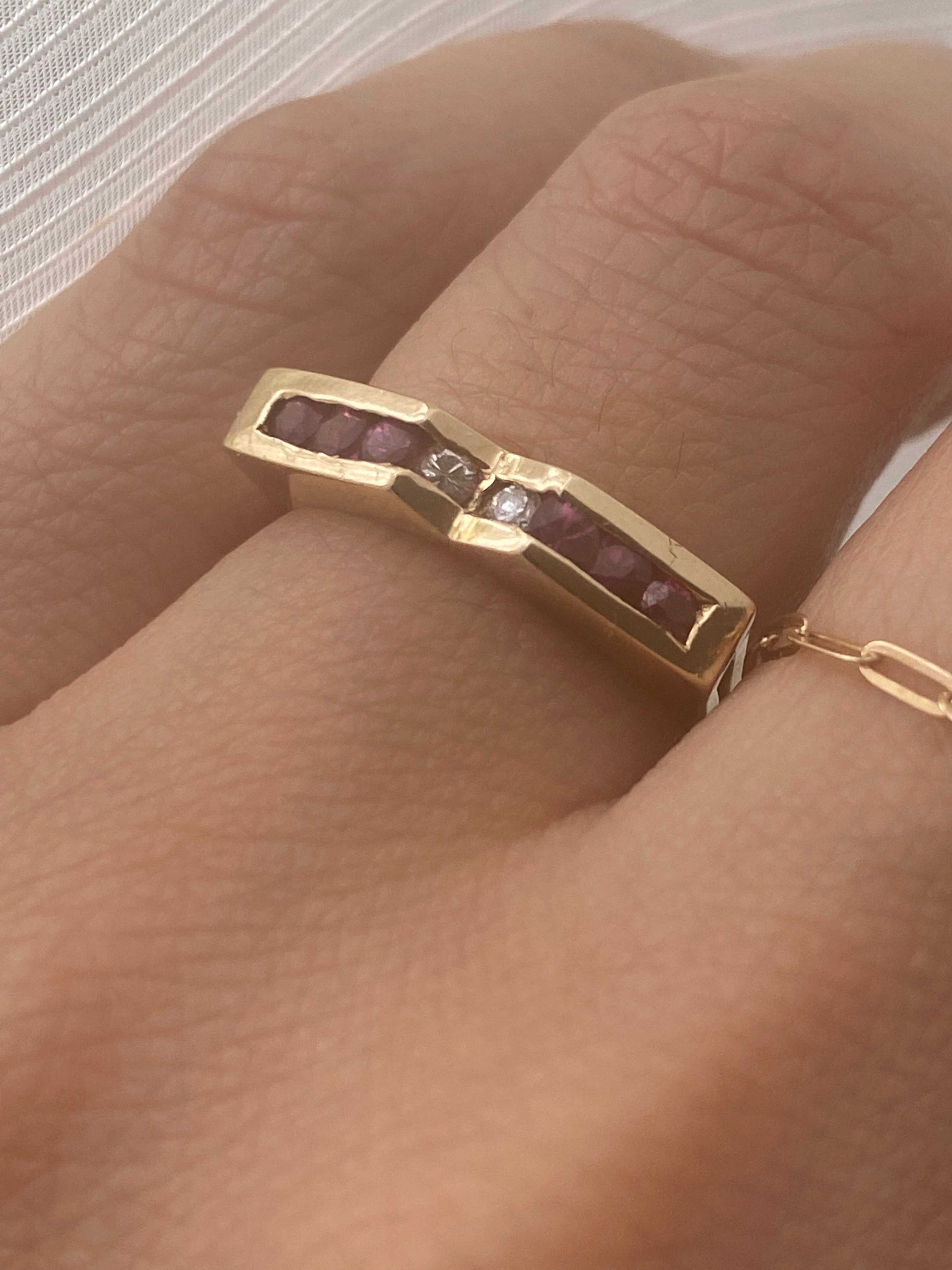 14k Gold Geometric Band