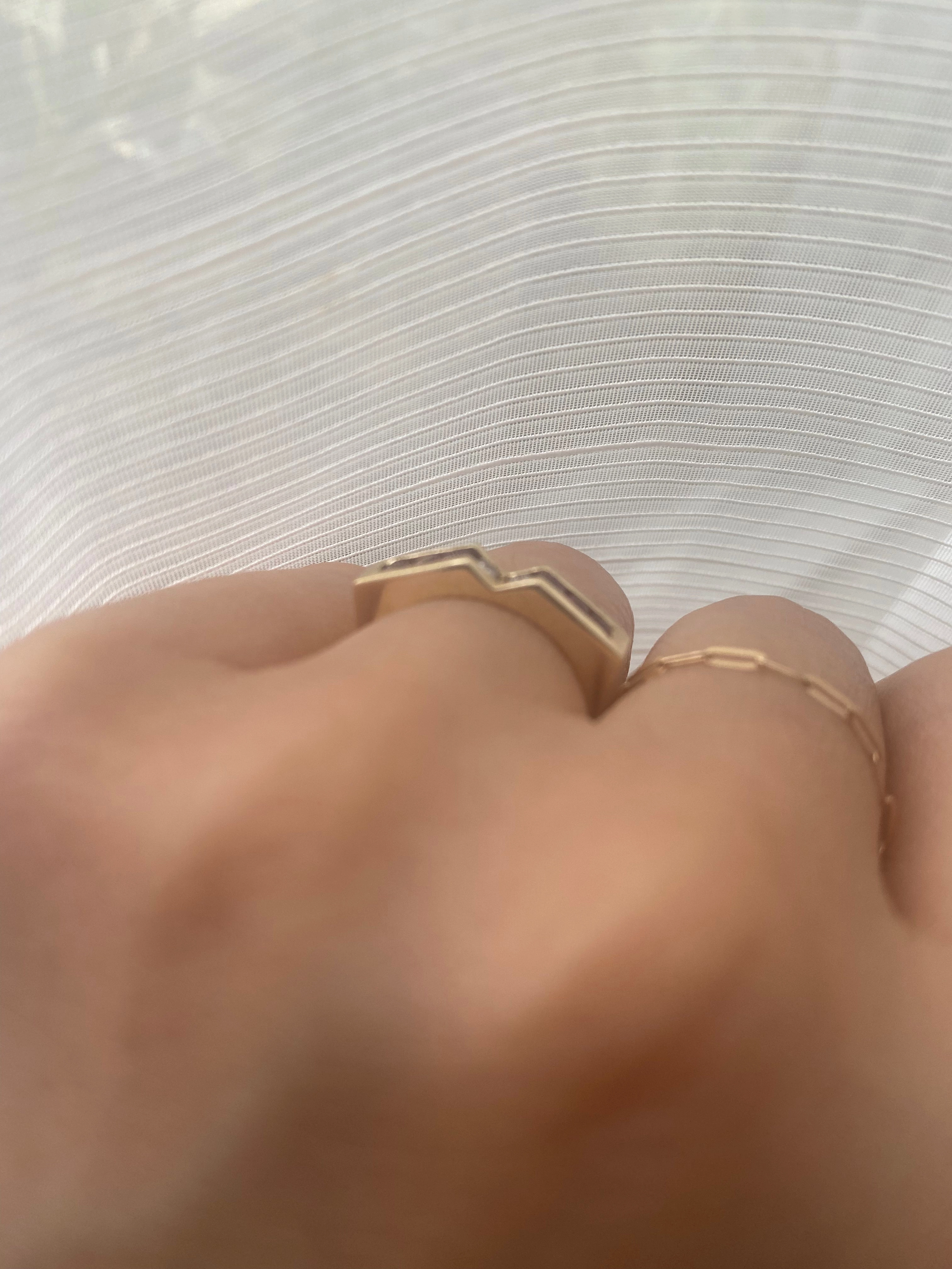 14k Gold Geometric Band