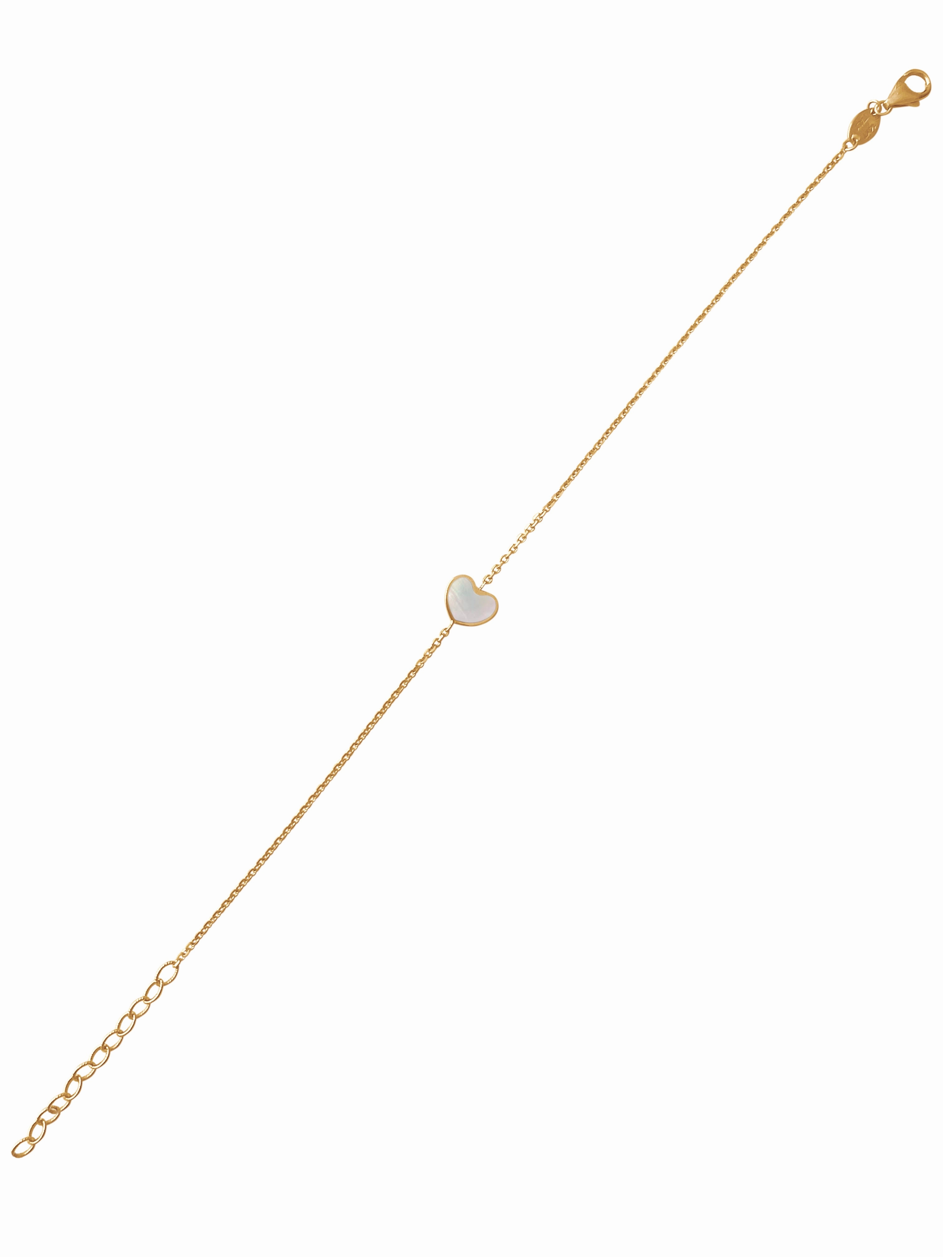 14K Gold Heart Onyx/ Mother of Pearl Bracelet