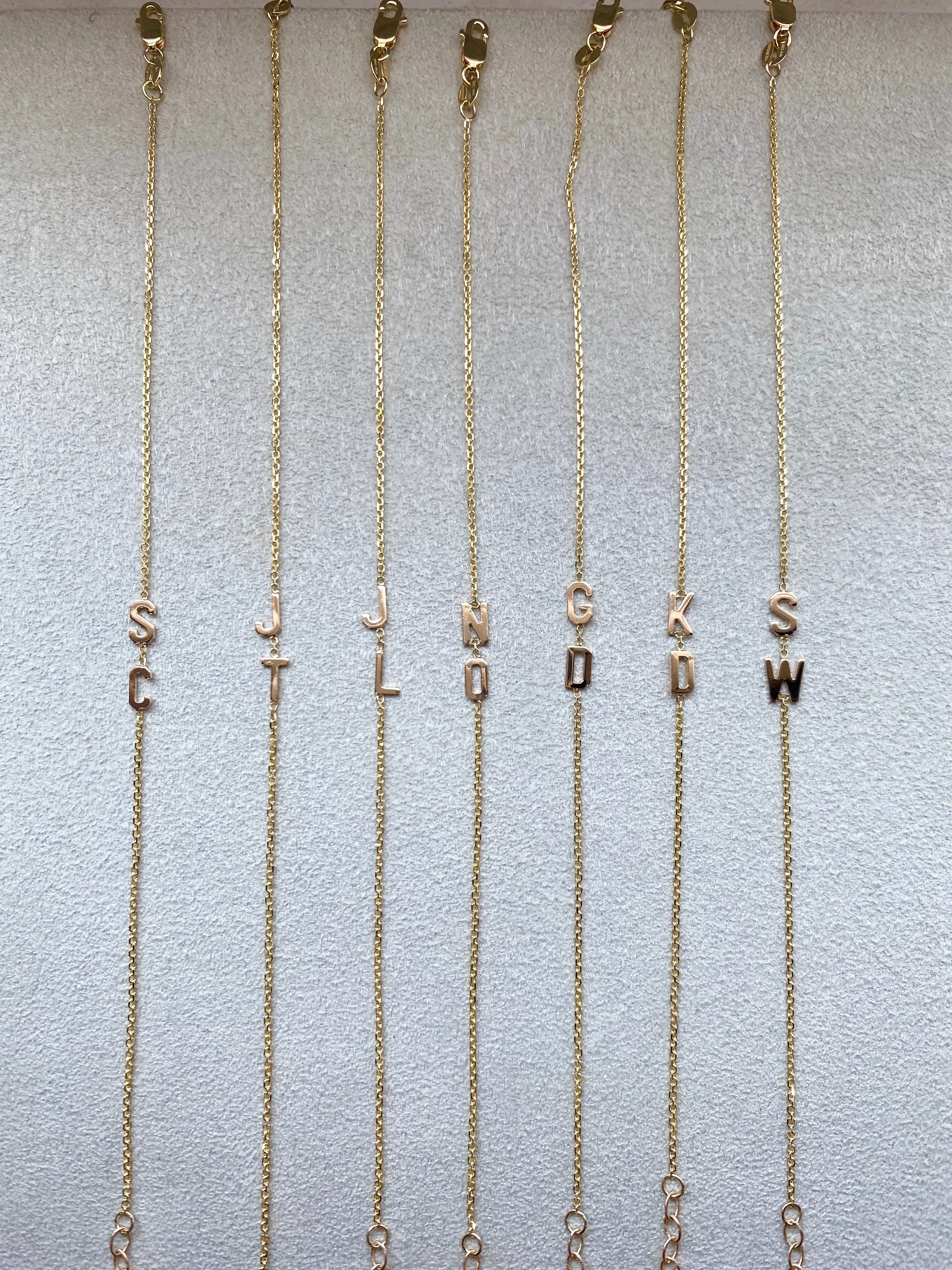 14K Gold Initial Bracelet