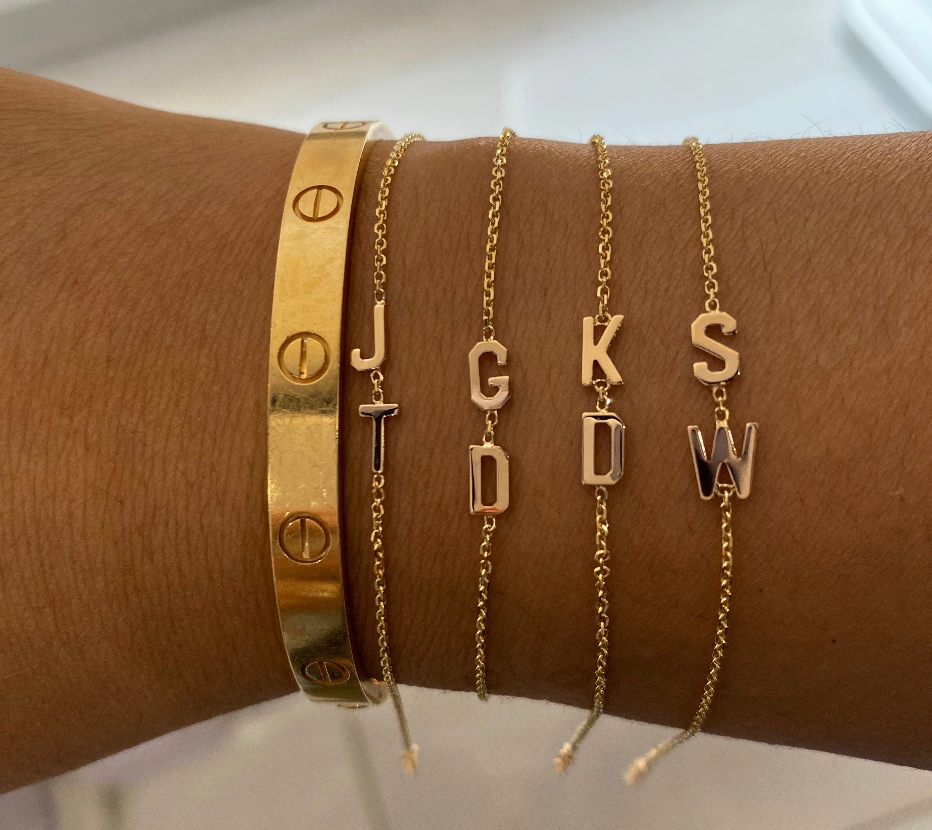 14K Gold Initial Bracelet