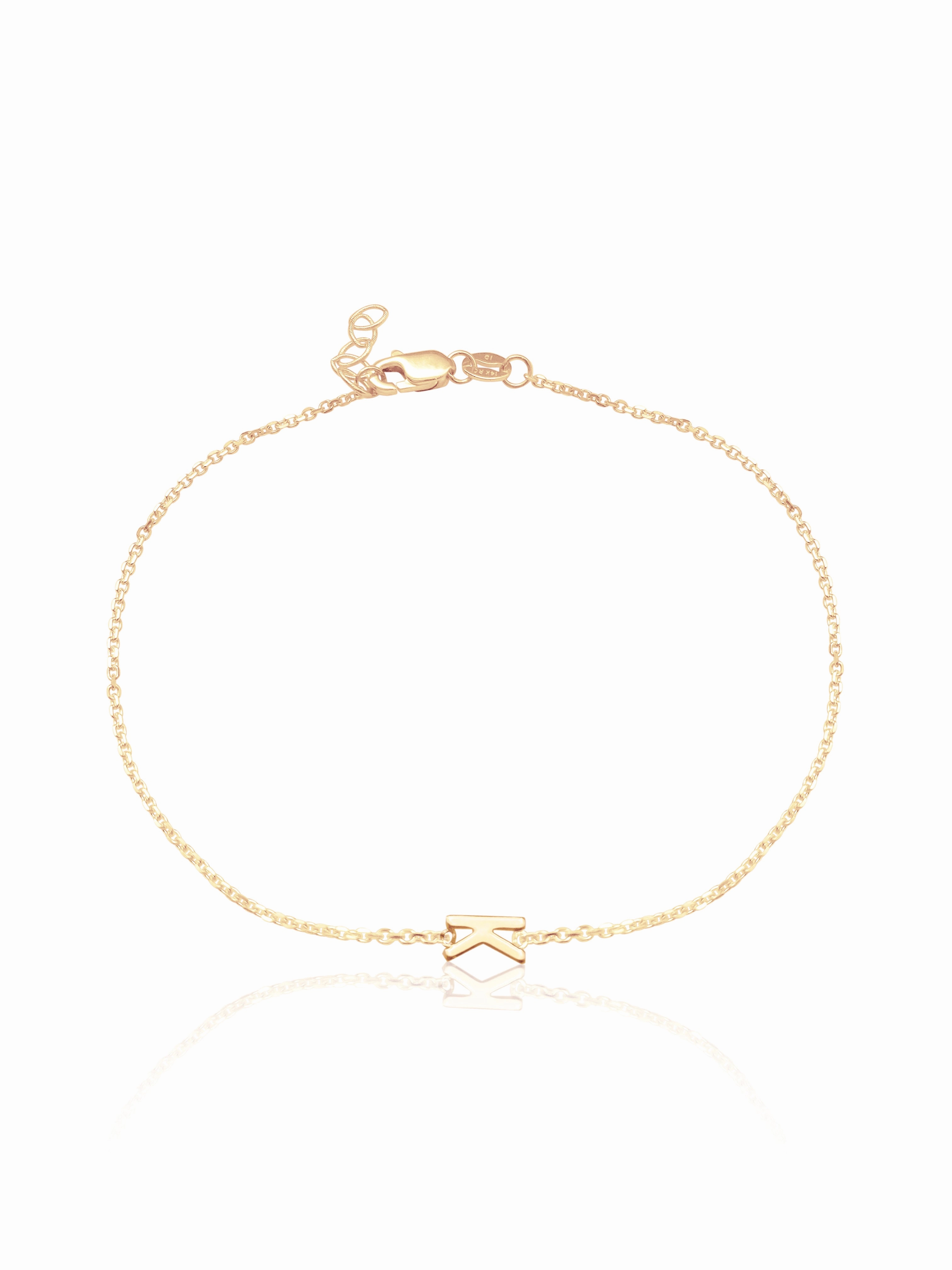14K Gold Initial Bracelet