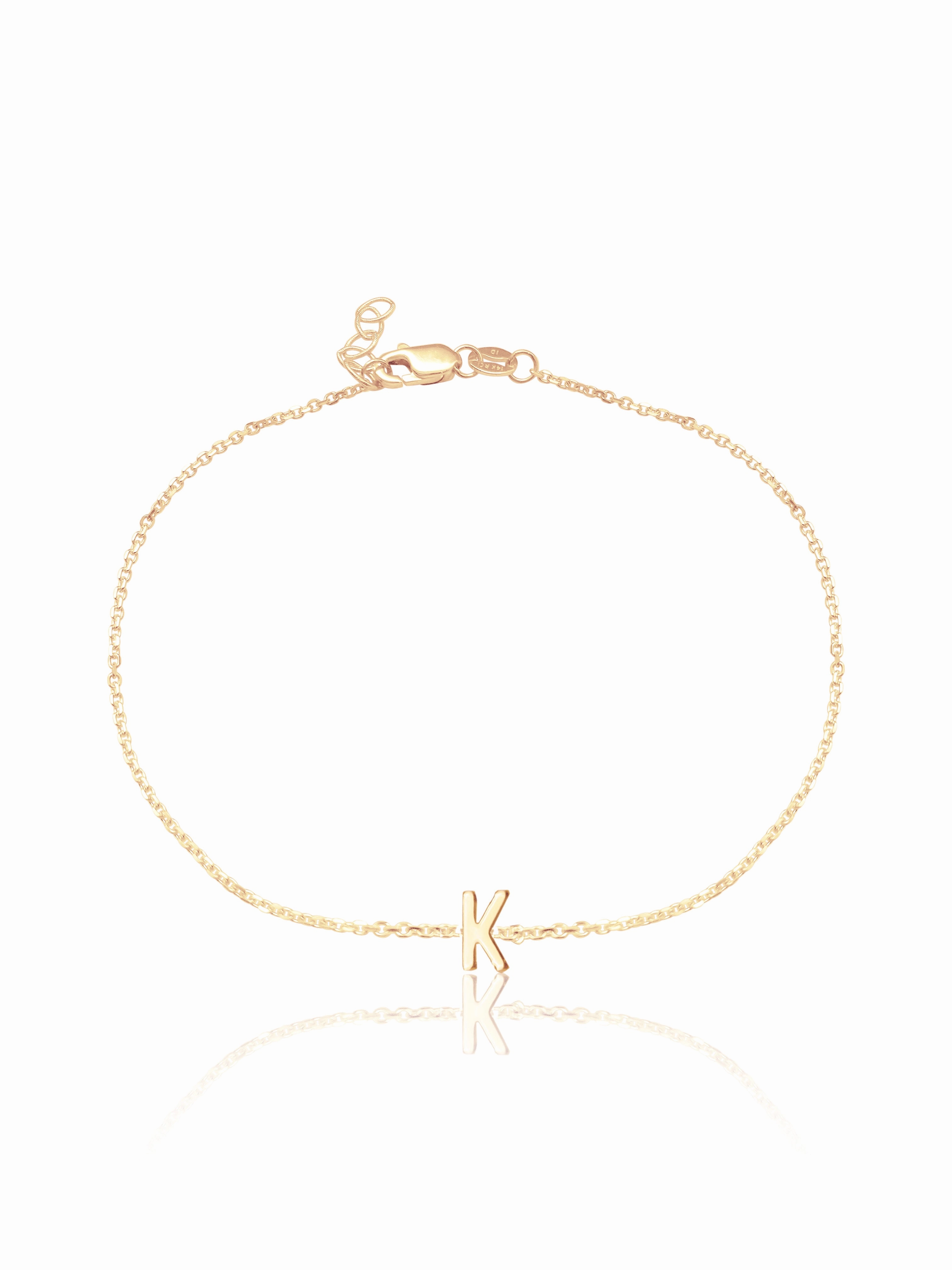 14K Gold Initial Bracelet