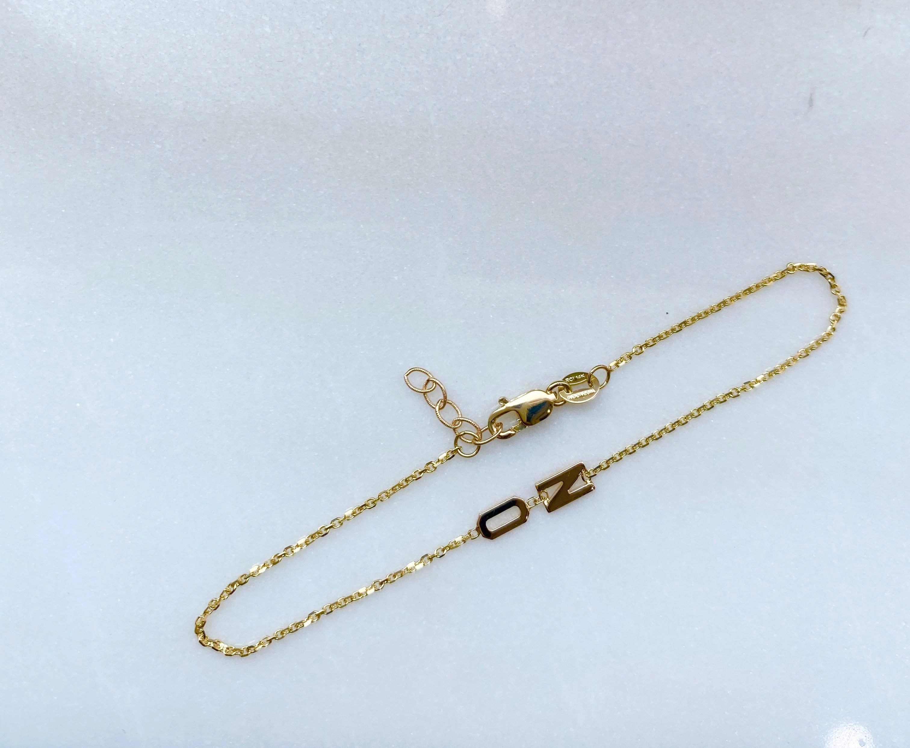 14K Gold Initial Bracelet