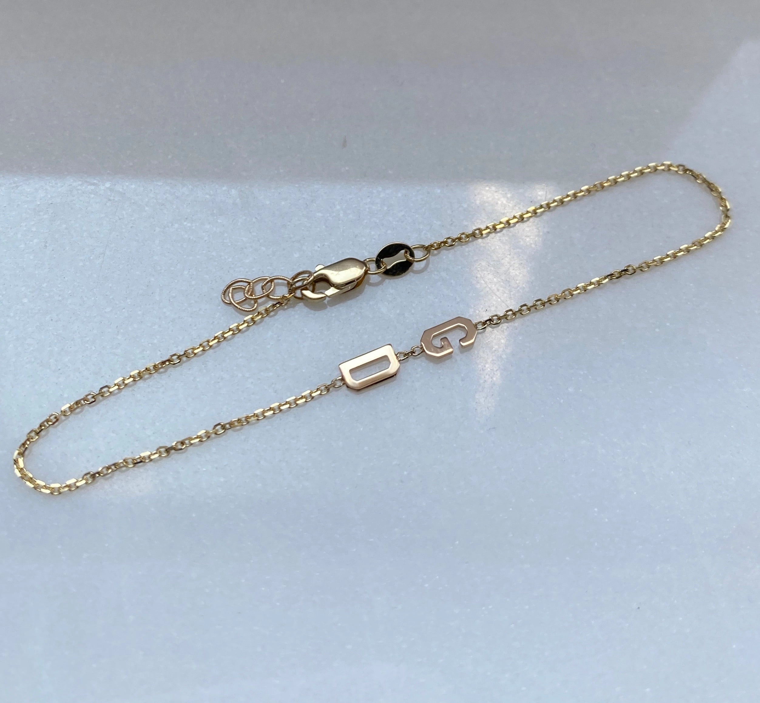14K Gold Initial Bracelet