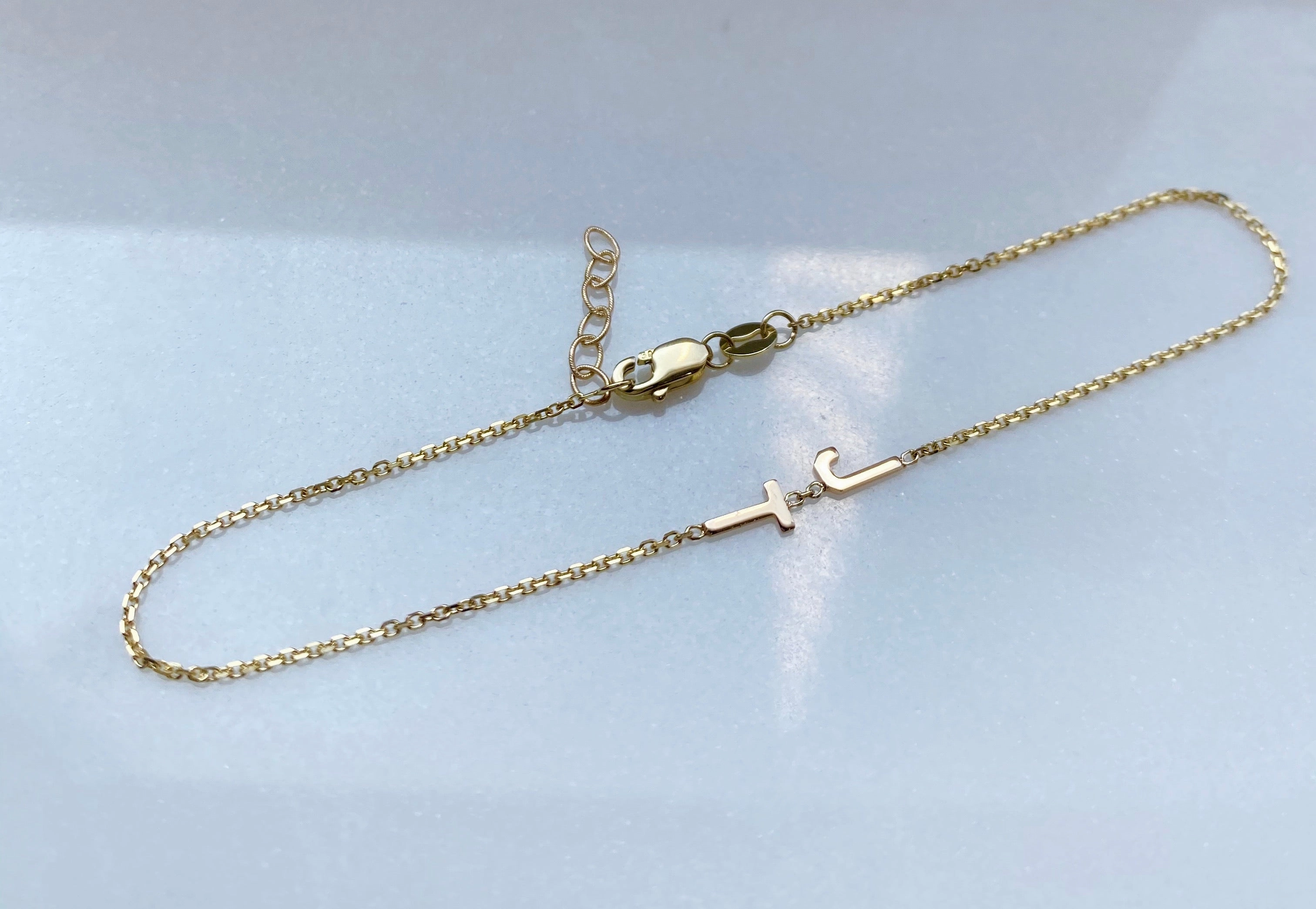 14K Gold Initial Bracelet