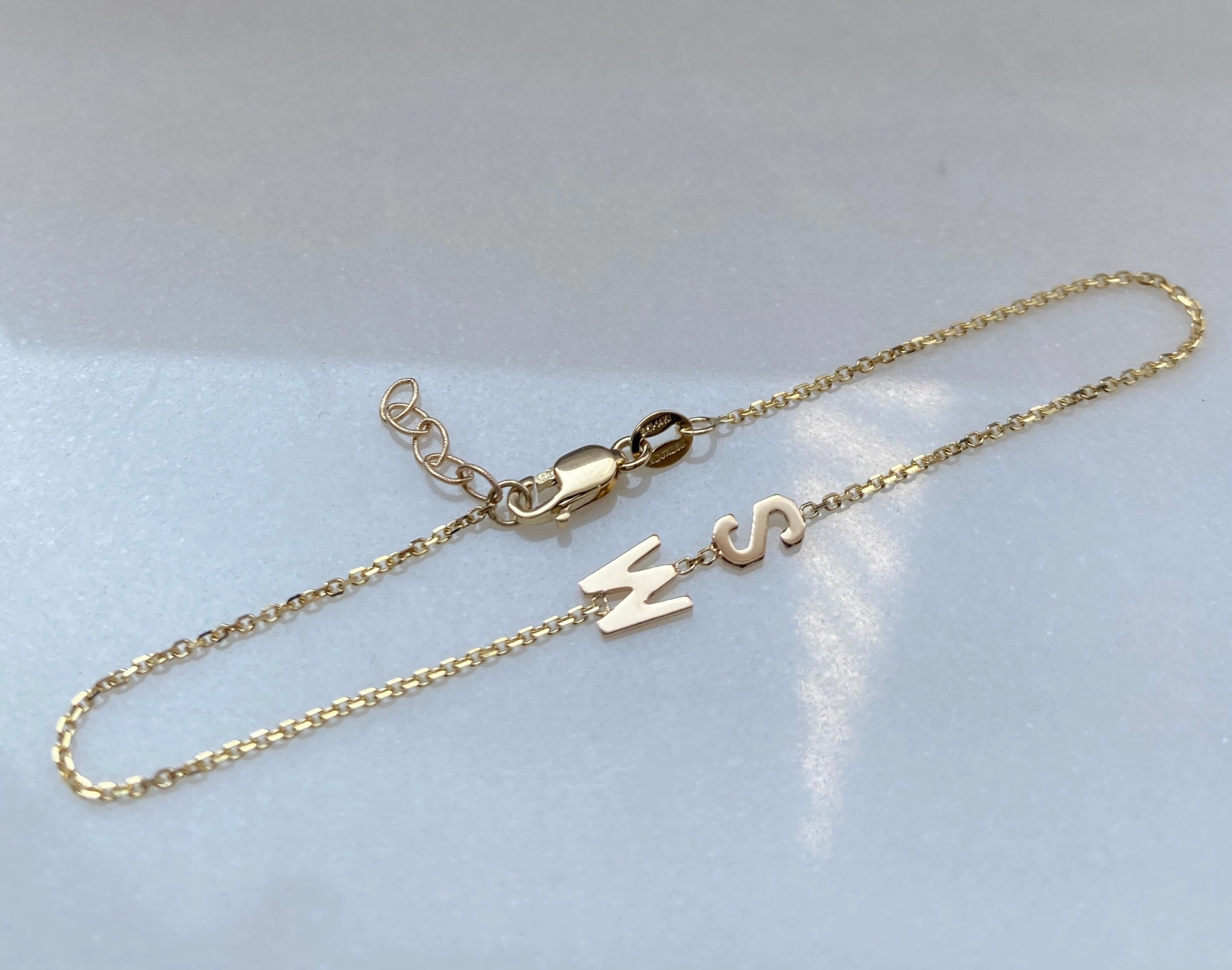 14K Gold Initial Bracelet