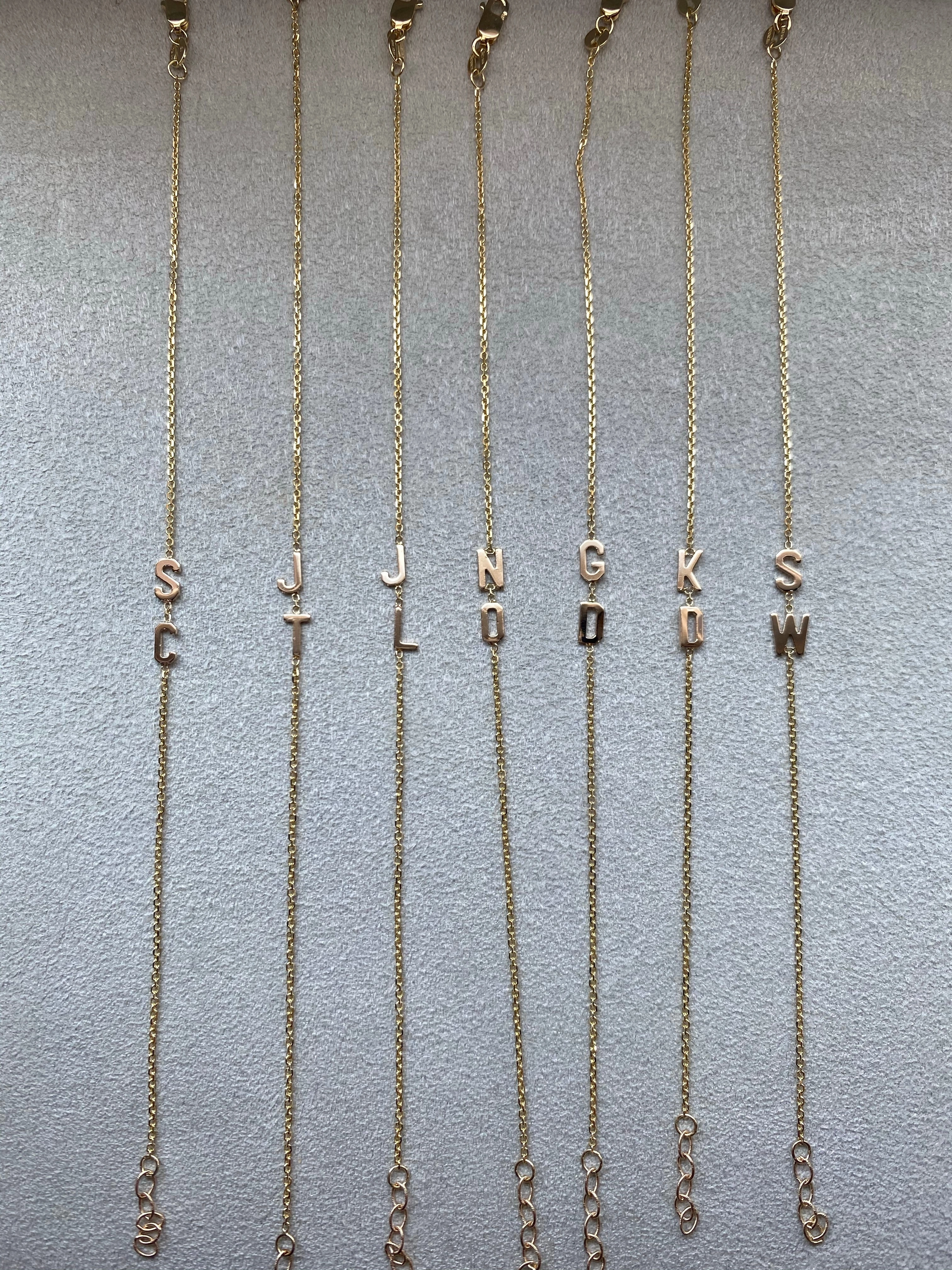 14K Gold Initial Bracelet