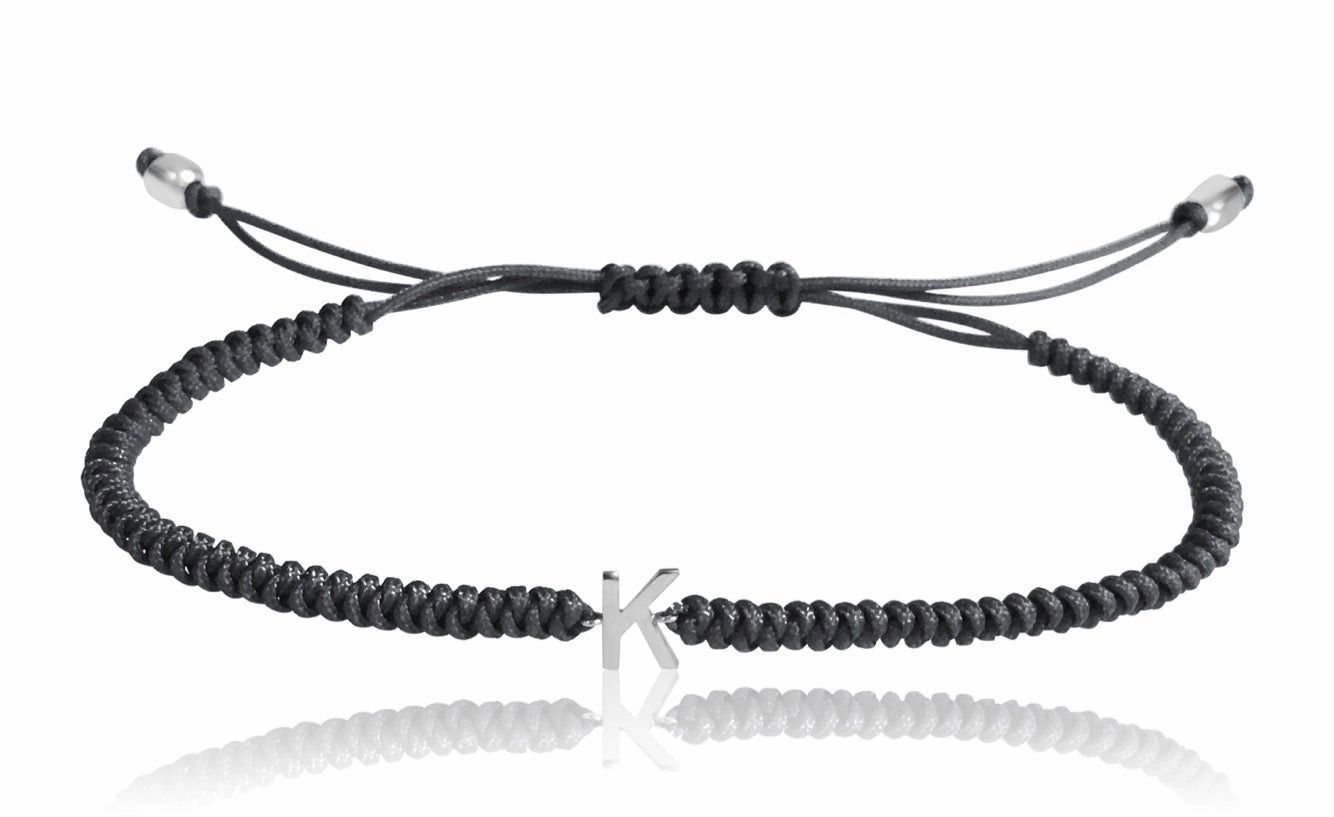 14K Gold Initial Macrame Bracelet