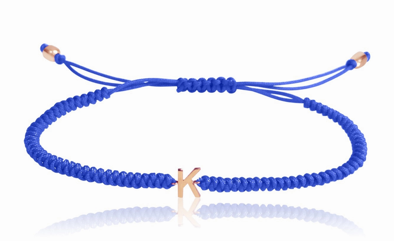 14K Gold Initial Macrame Bracelet