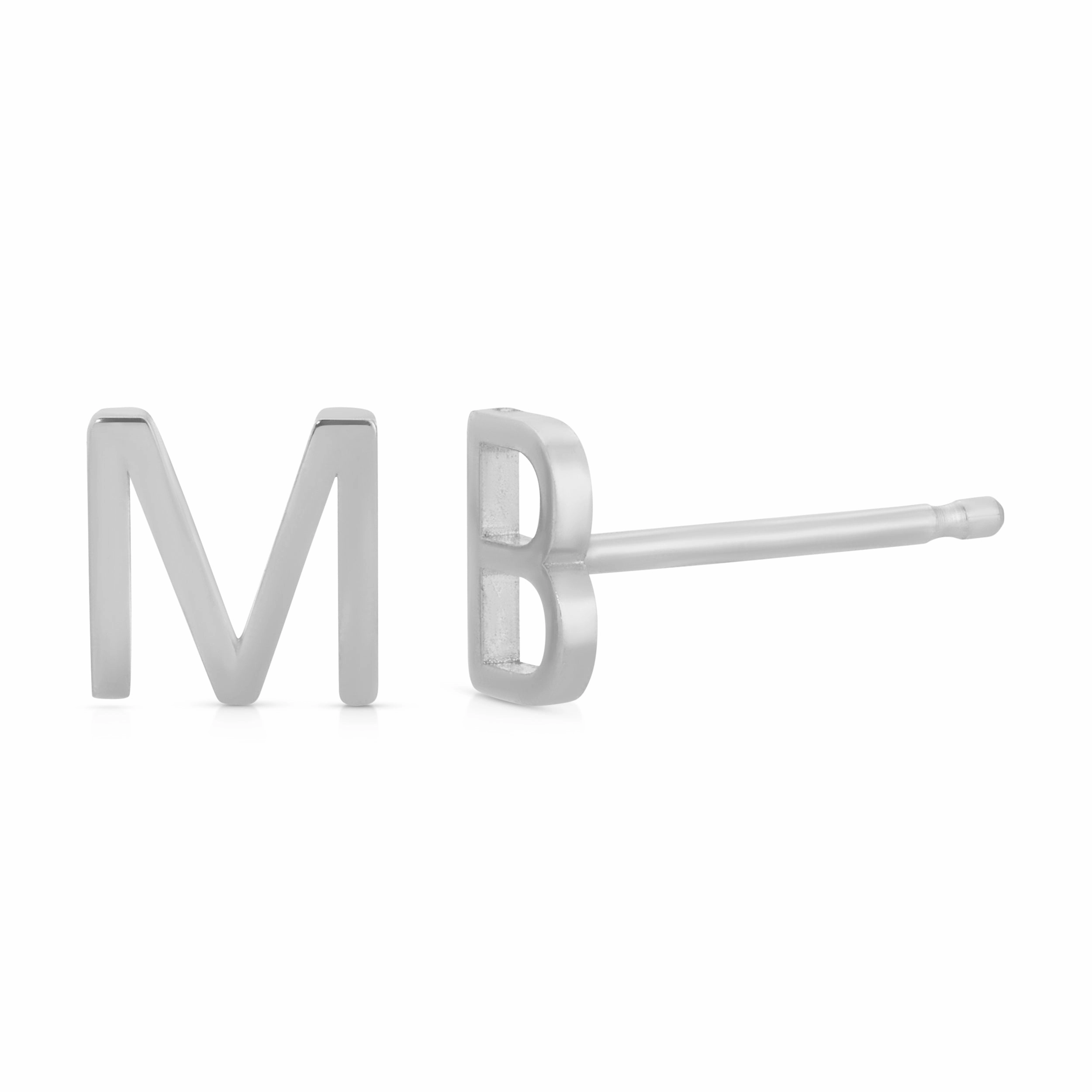 14K Gold Letter Stud