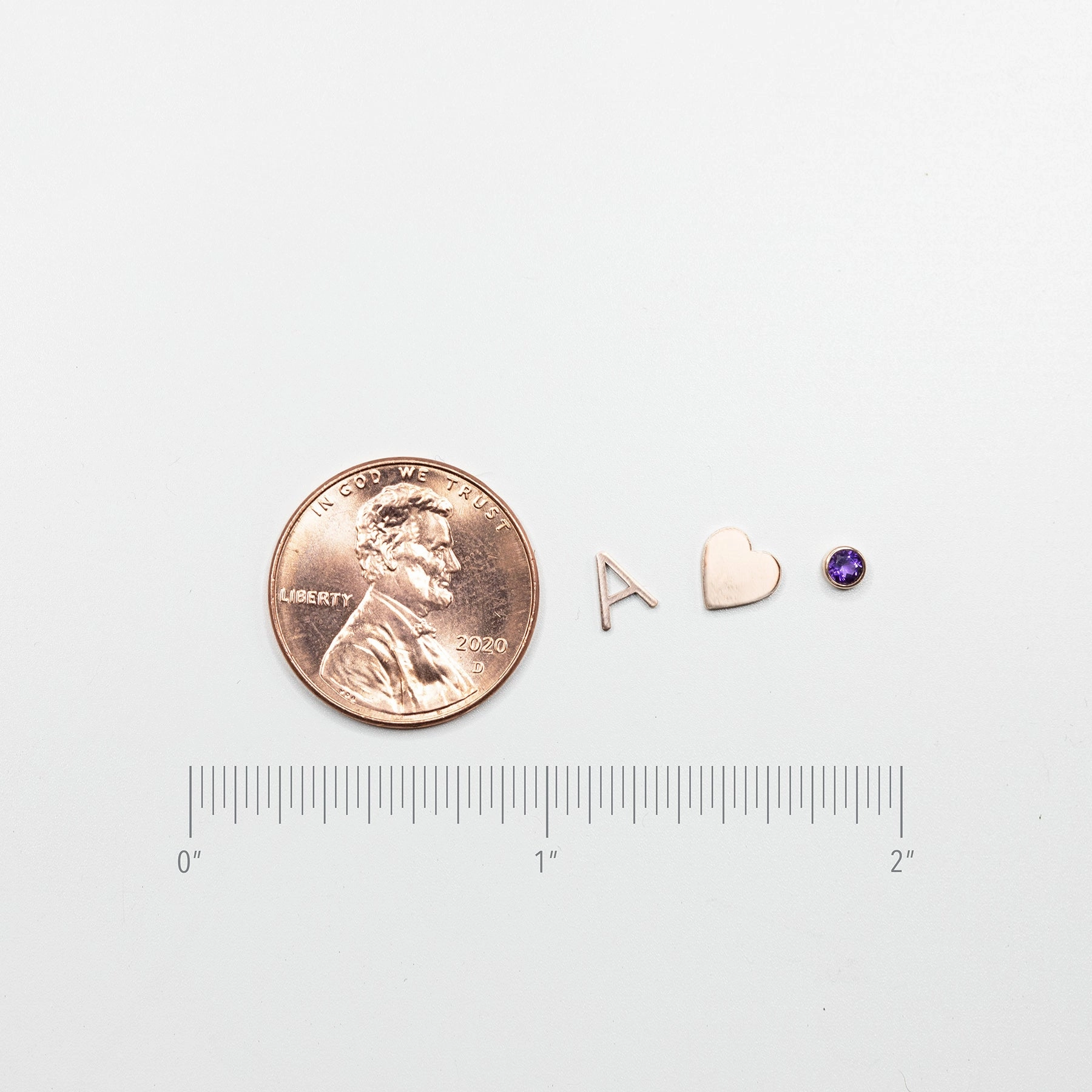 14K Gold Letter Stud