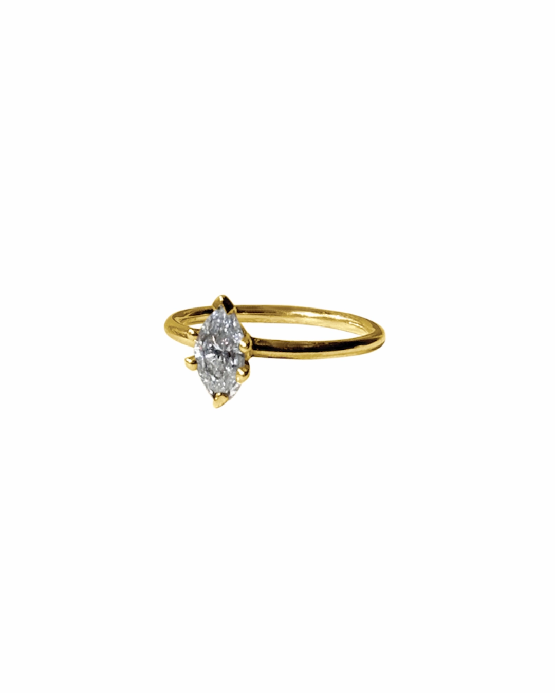 14k Gold Marquise Diamond Ring