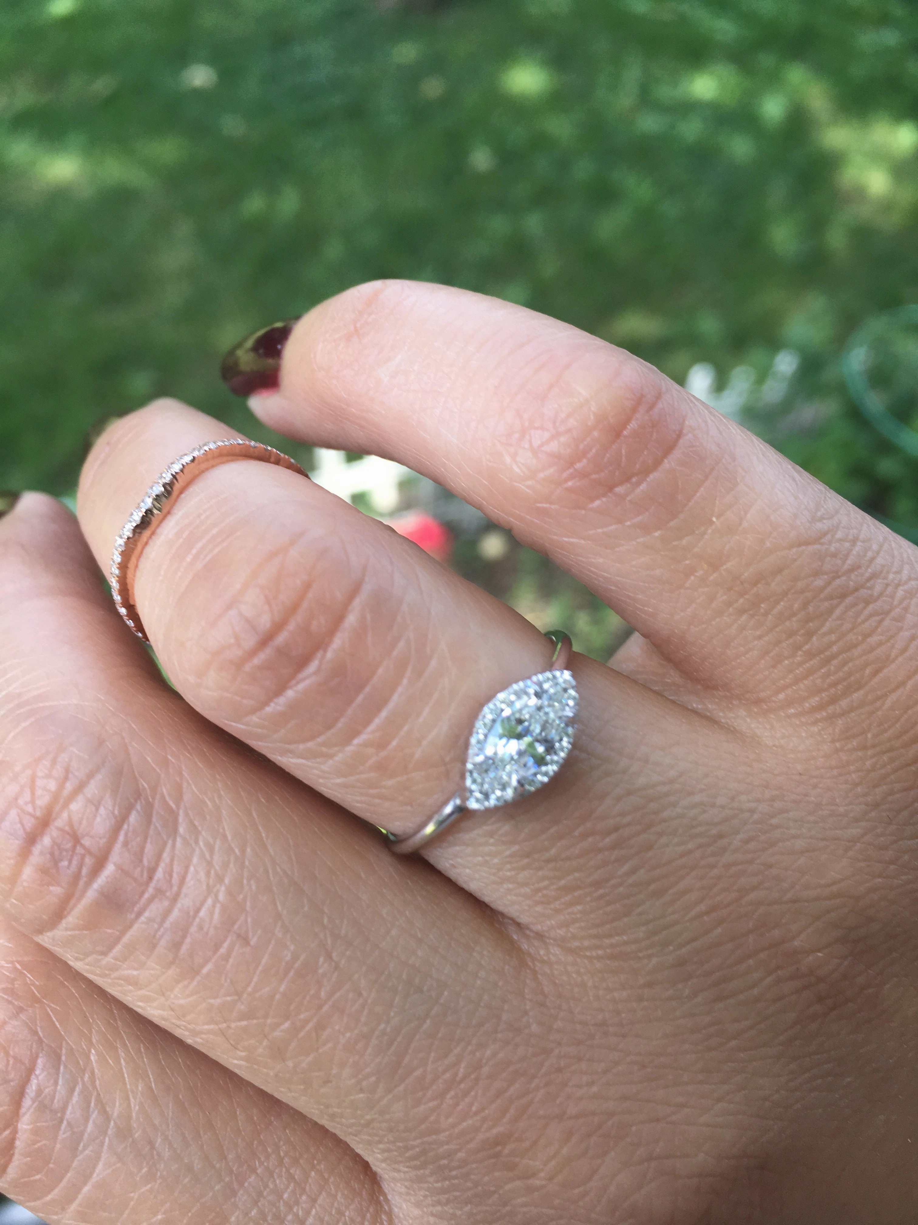 14k Gold Marquise Diamond Ring