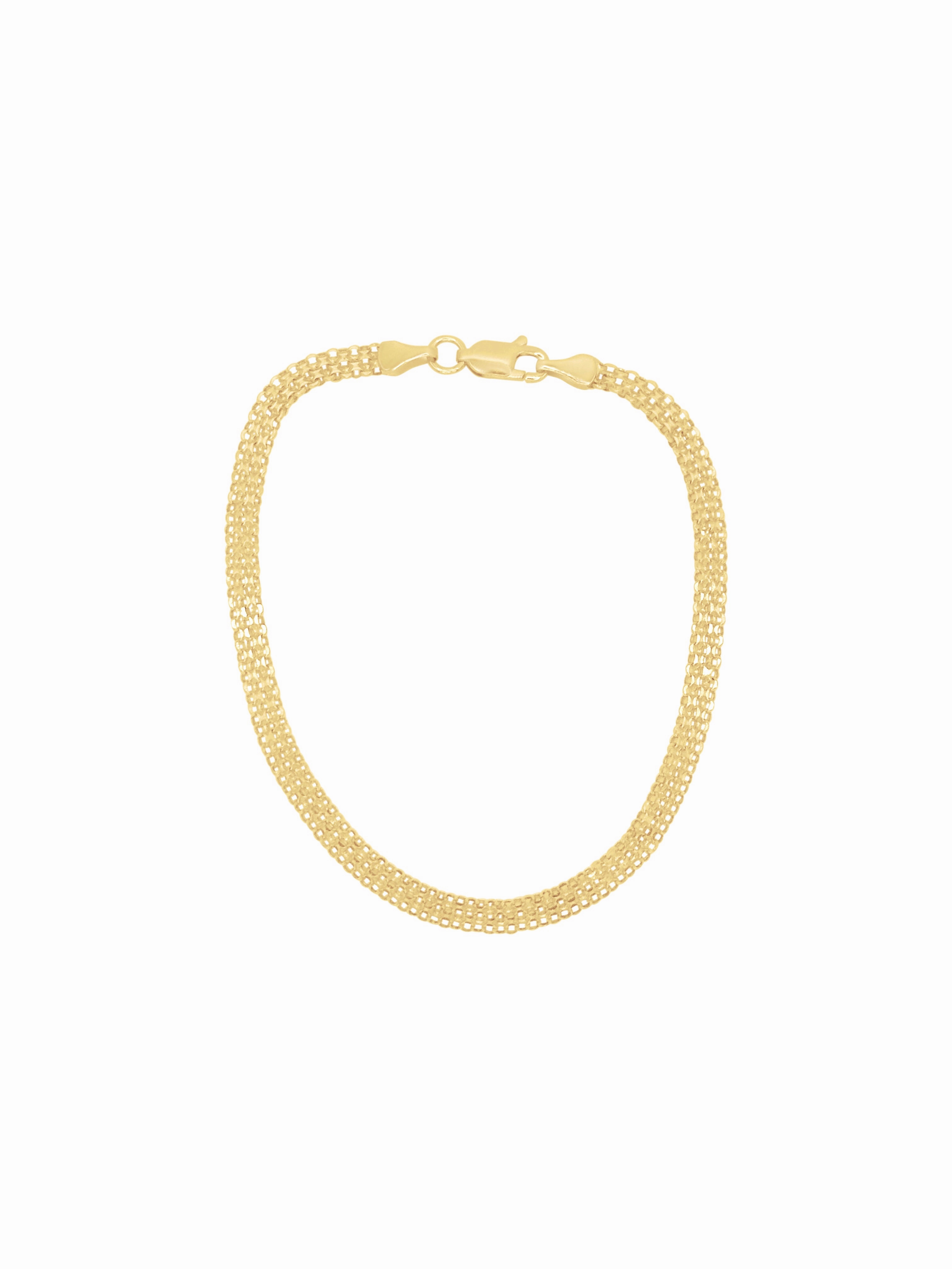 14K Gold Mesh Herringbone Bracelet