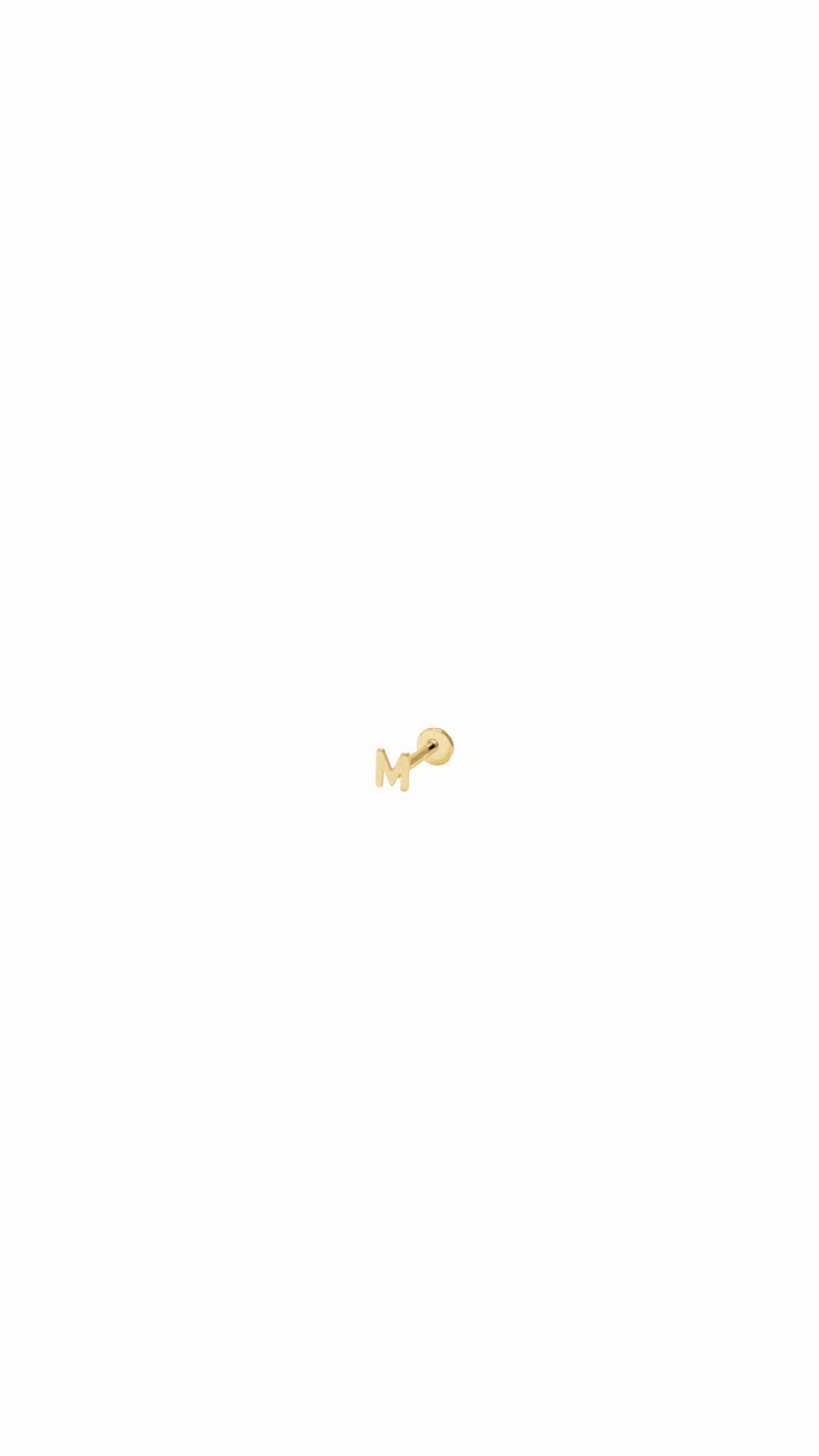 14K Gold Micro Initial Earring