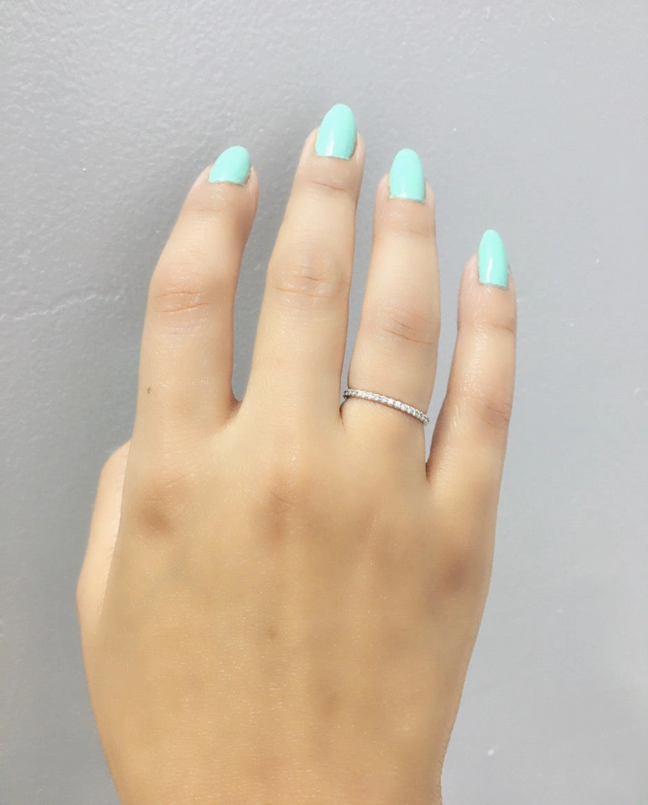 14k Gold Micropave Diamond Eternity Band
