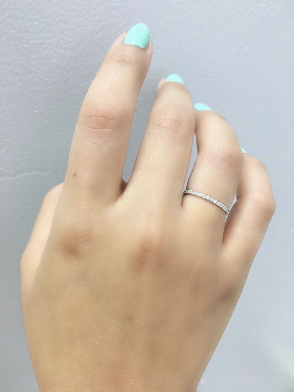14k Gold Micropave Diamond Eternity Band