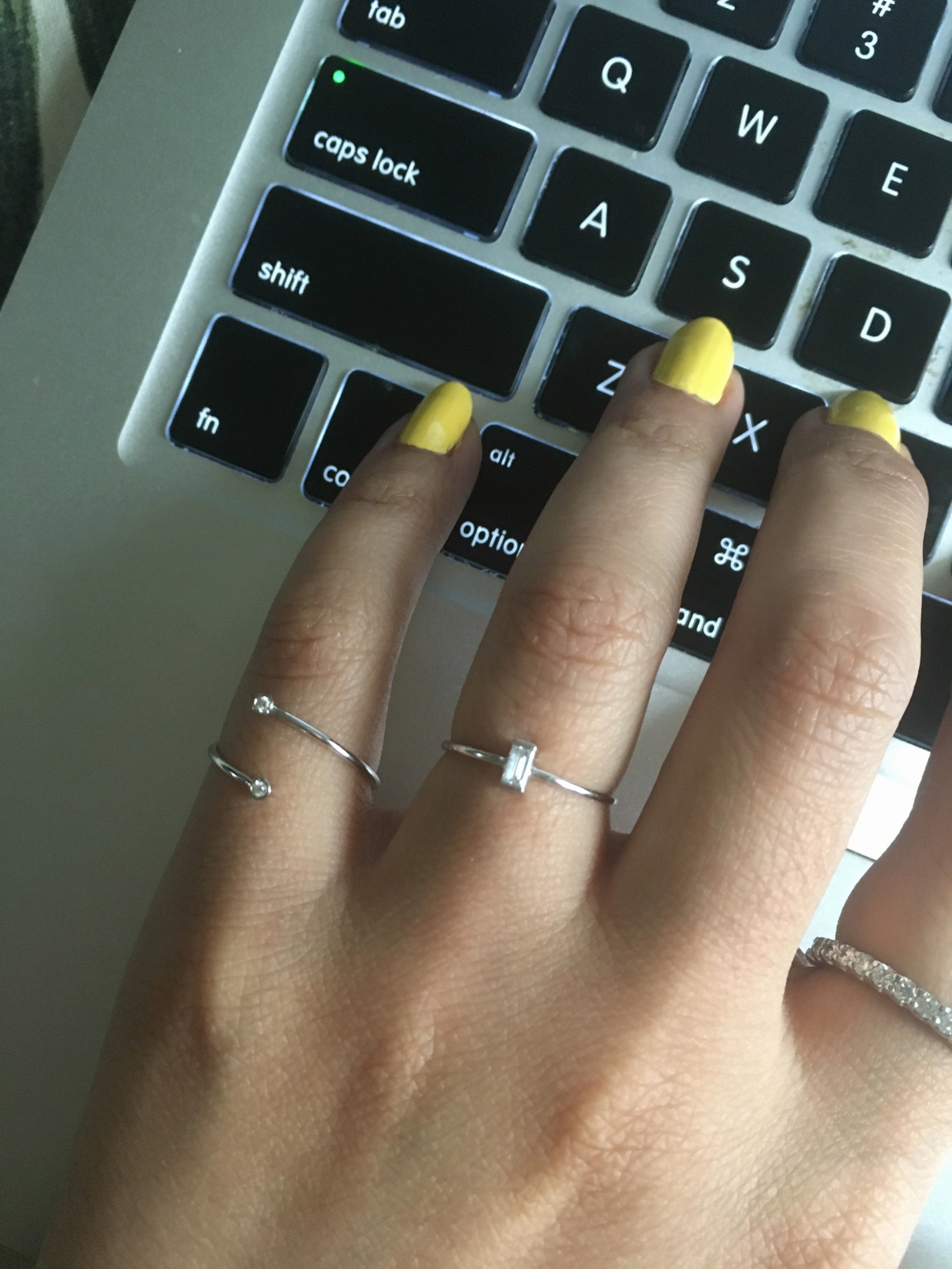 14k Gold Mini Diamond Baguette Ring