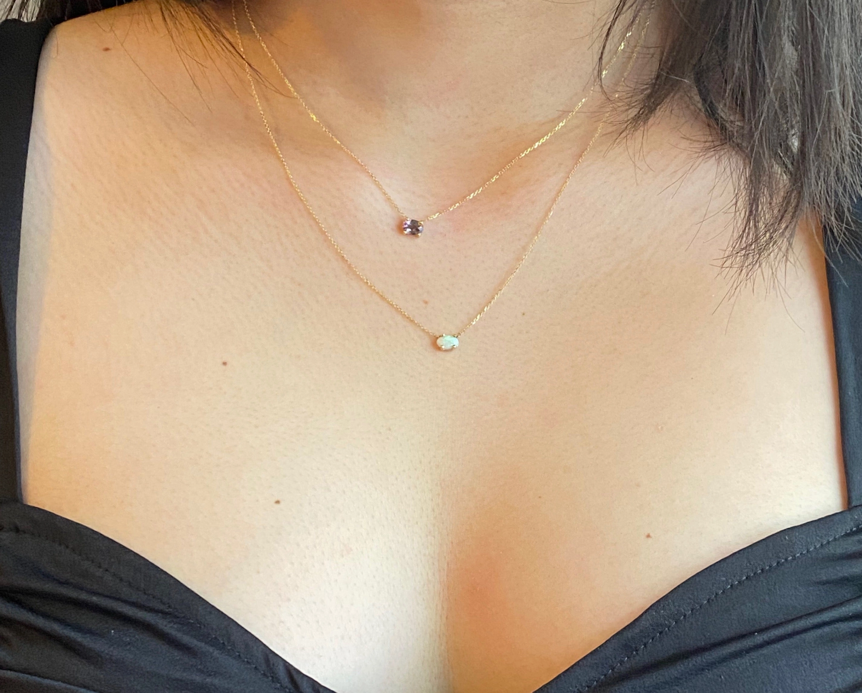14K Gold Opal Necklace