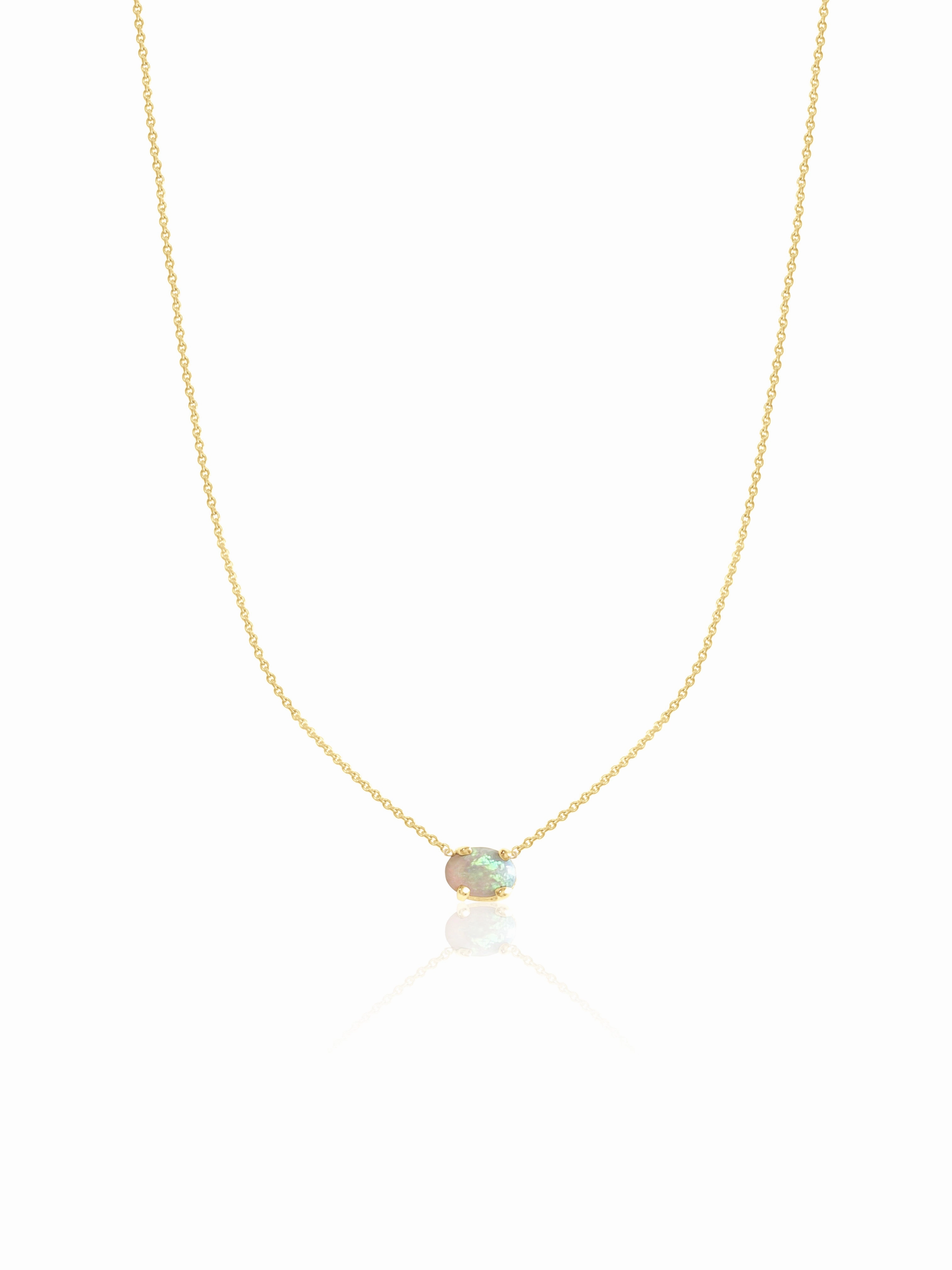 14K Gold Opal Necklace