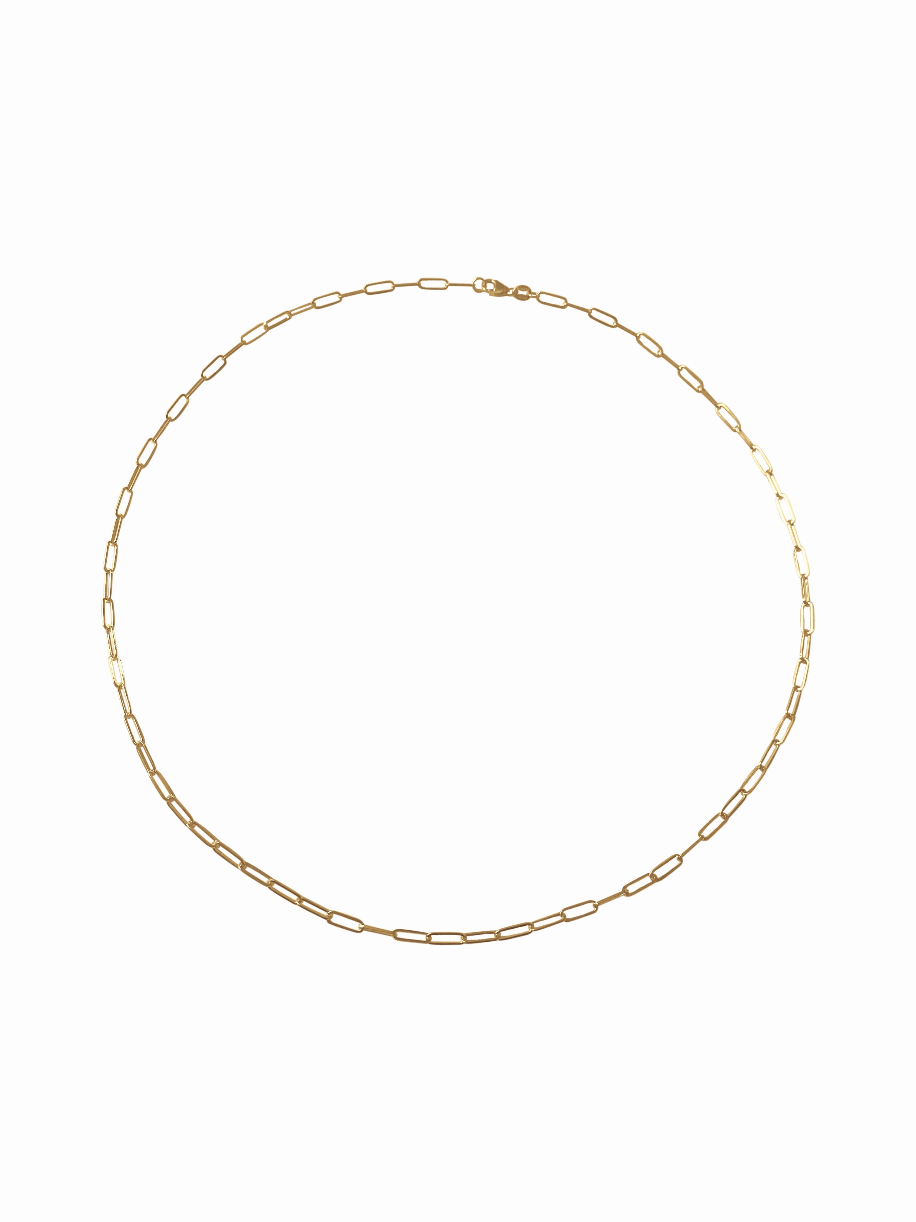 14K Gold Paper Clip Chain