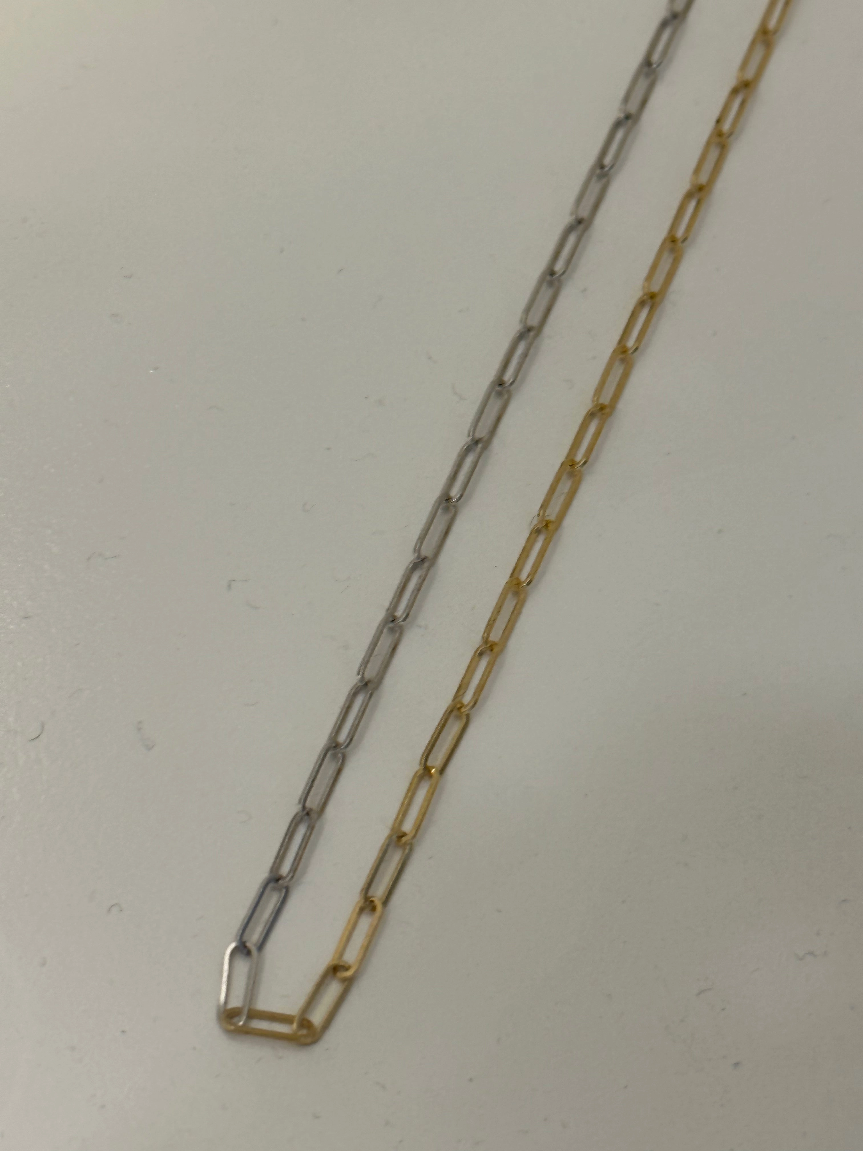 14K Gold Paper Clip Chain