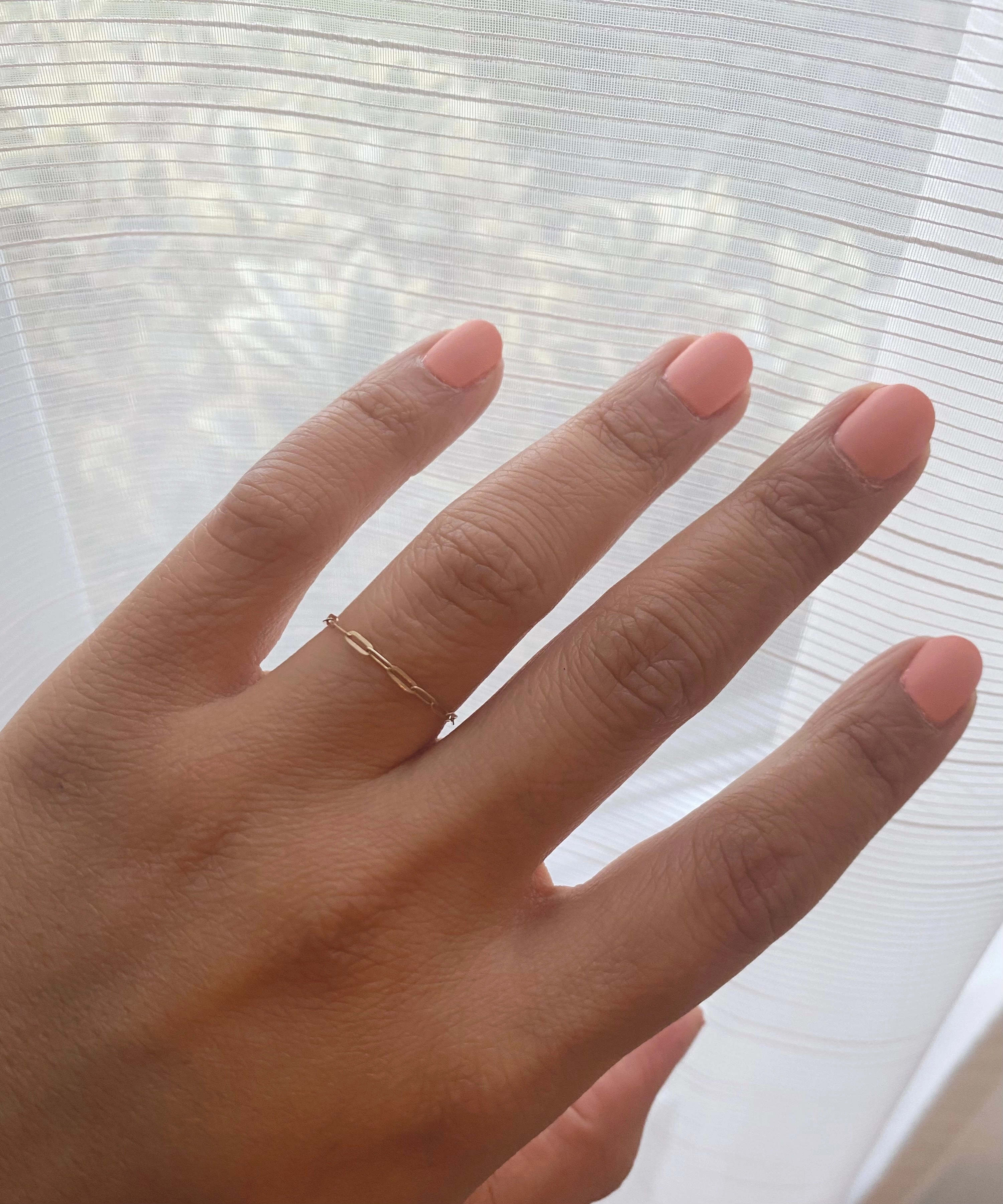14K Gold Paper Clip Soft Chain Ring