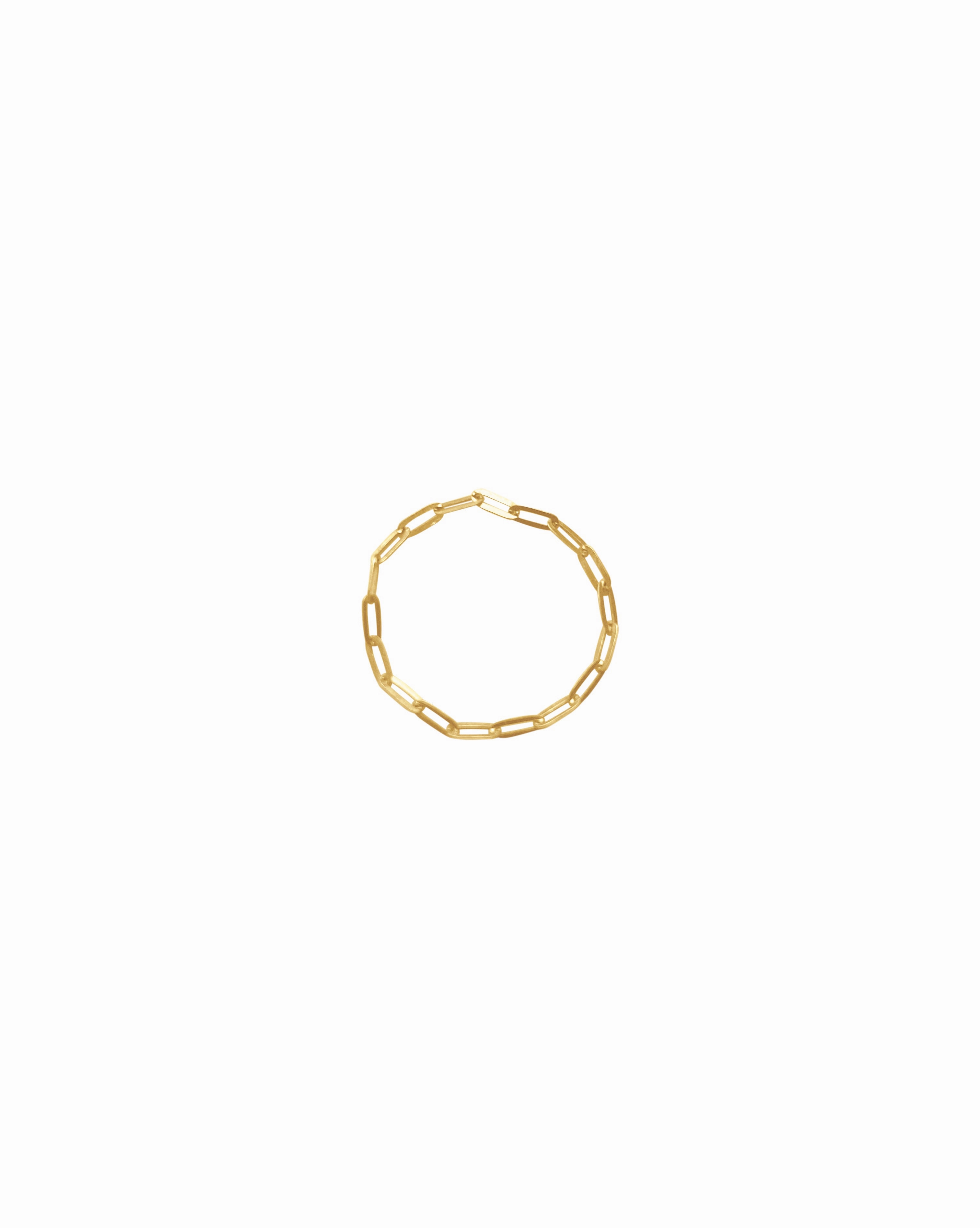 14K Gold Paper Clip Soft Chain Ring