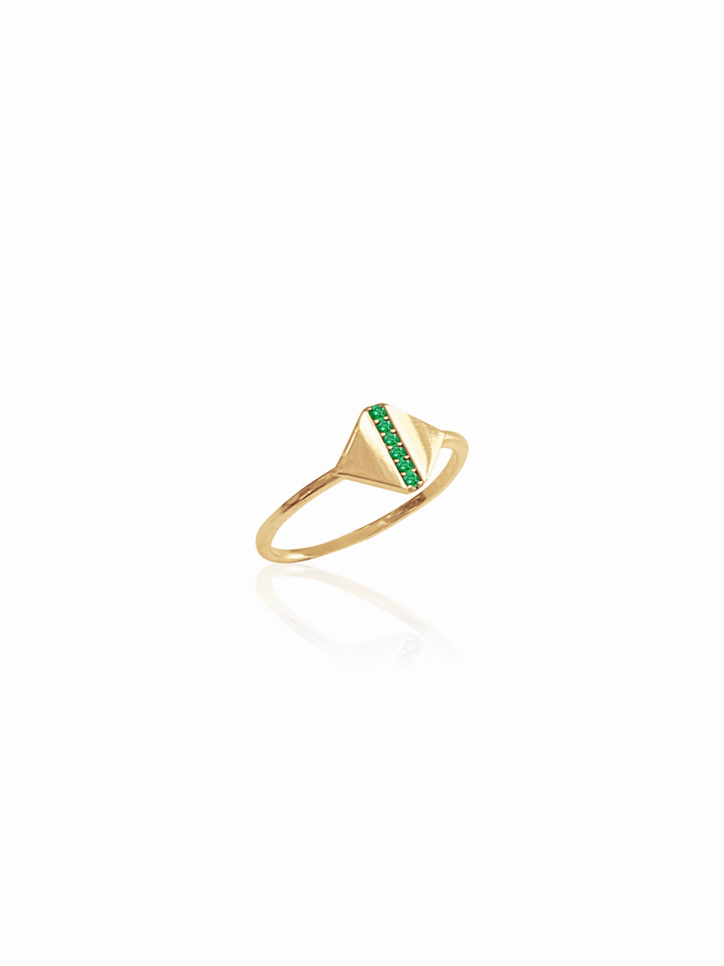 14K Gold Pave Signet Ring